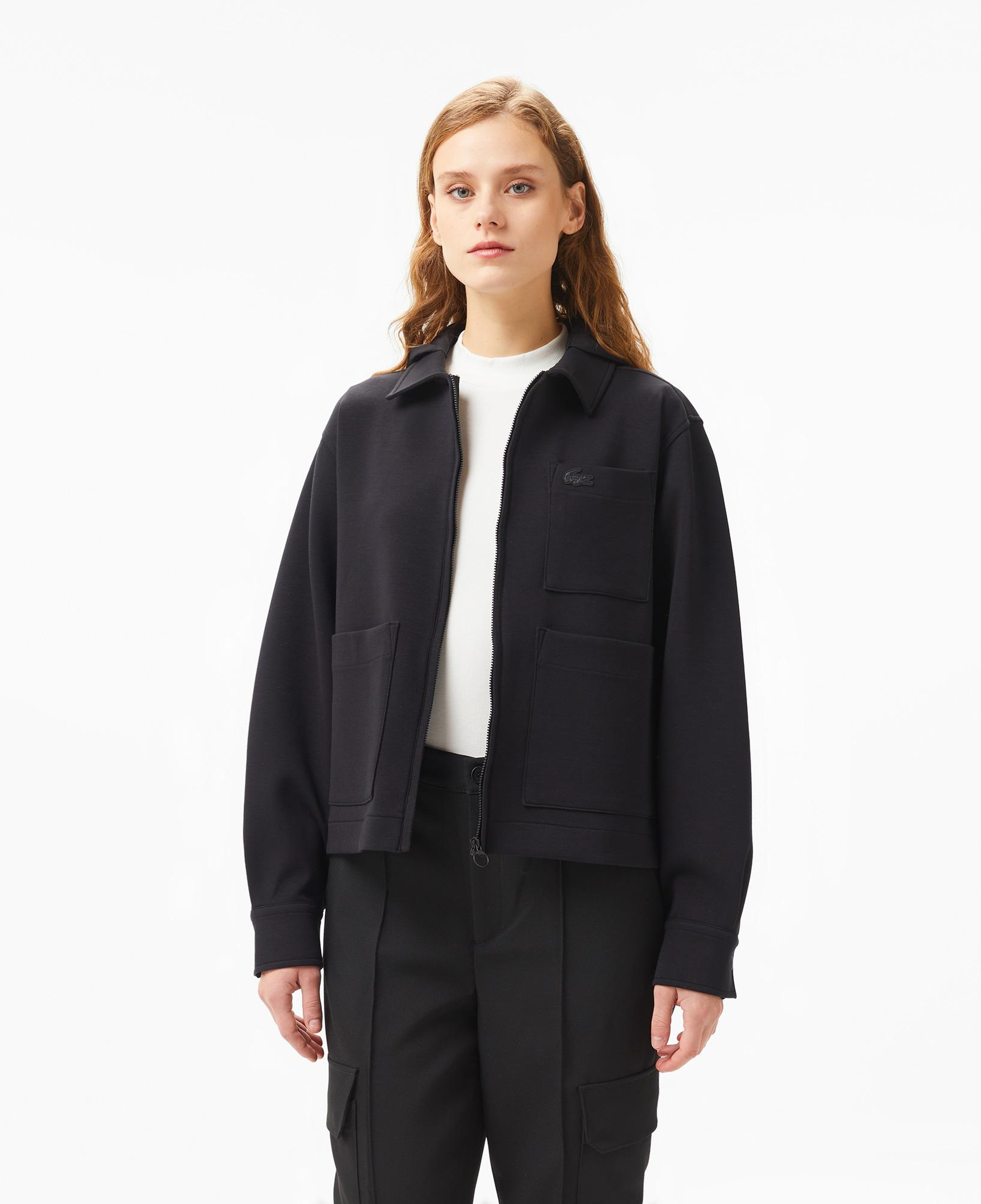 Kadın Relaxed Fit Kapüşonlu Siyah Ceket