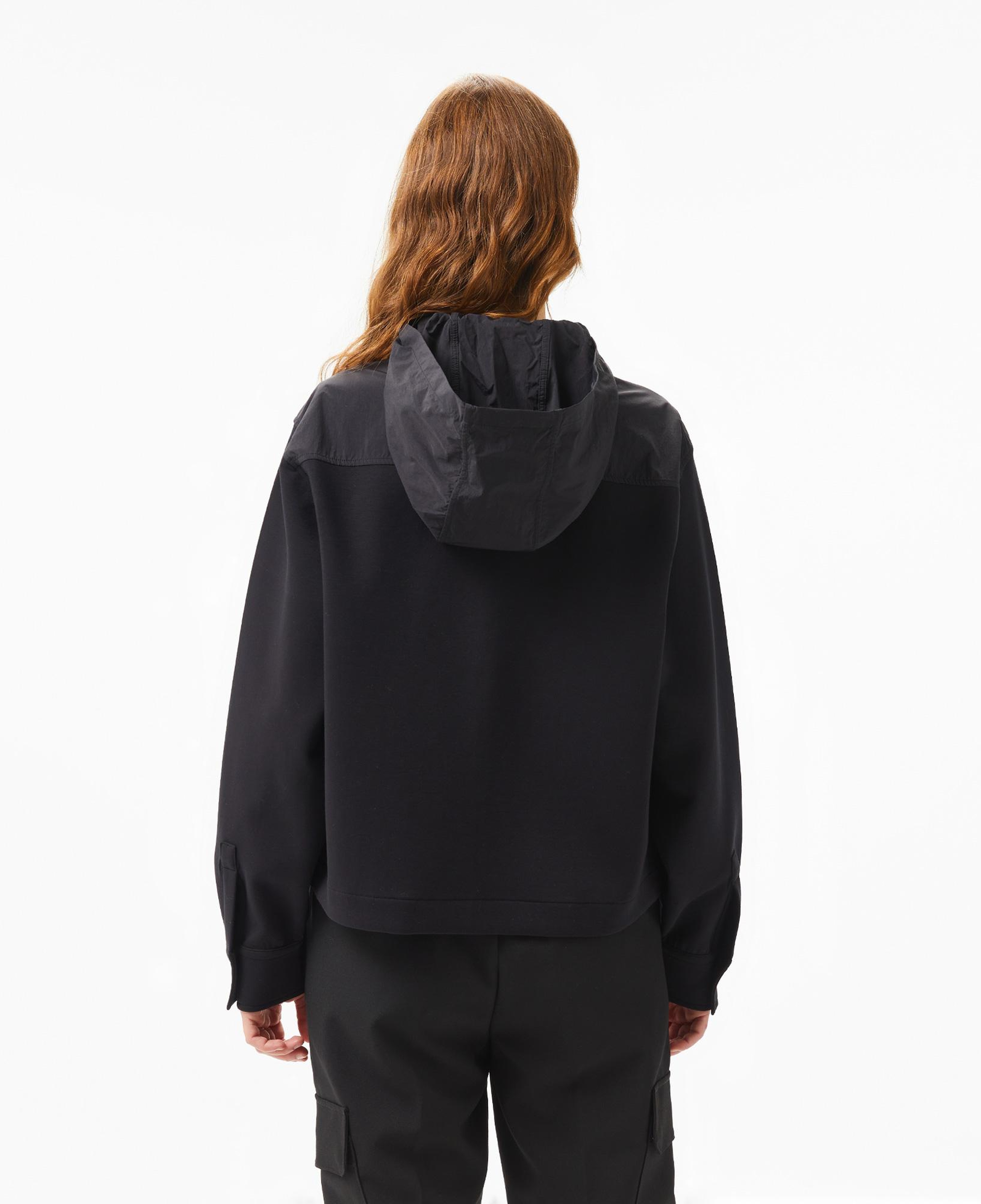 Kadın Relaxed Fit Kapüşonlu Siyah Ceket