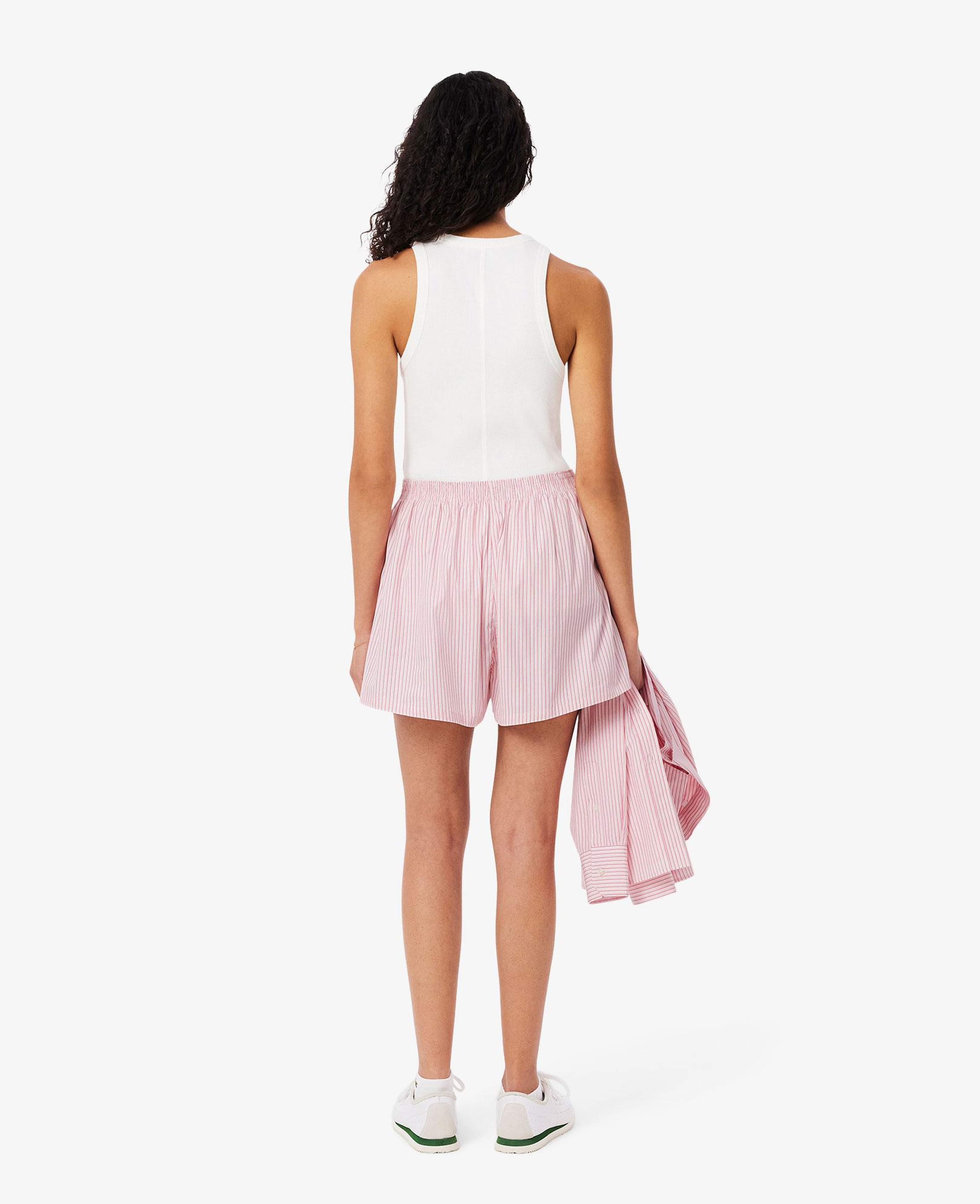 Kadın Loose Fit Çizgili Pembe Şort