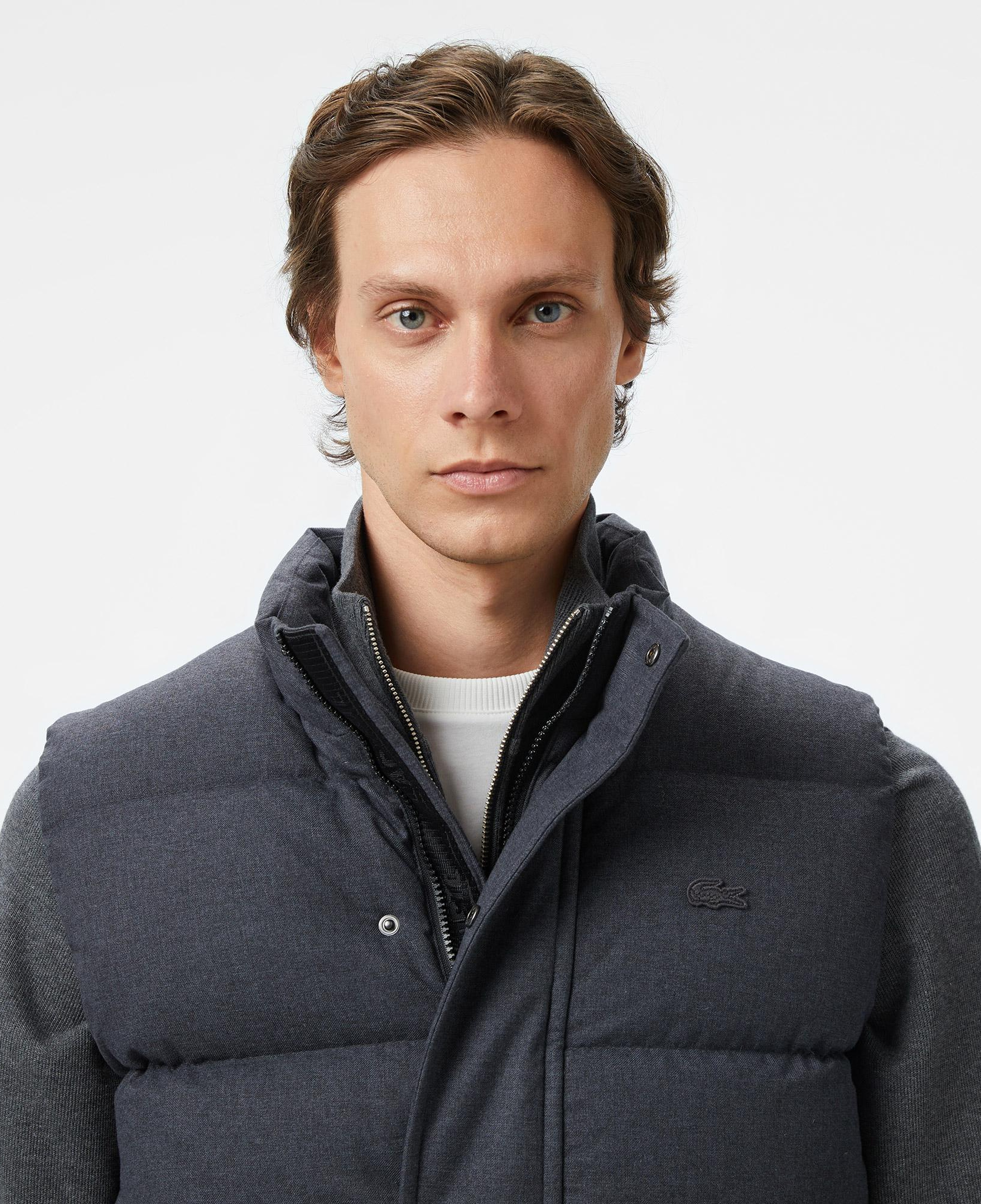 Lacoste Erkek Relaxed Fit Dik Yaka Koyu Gri Yelek