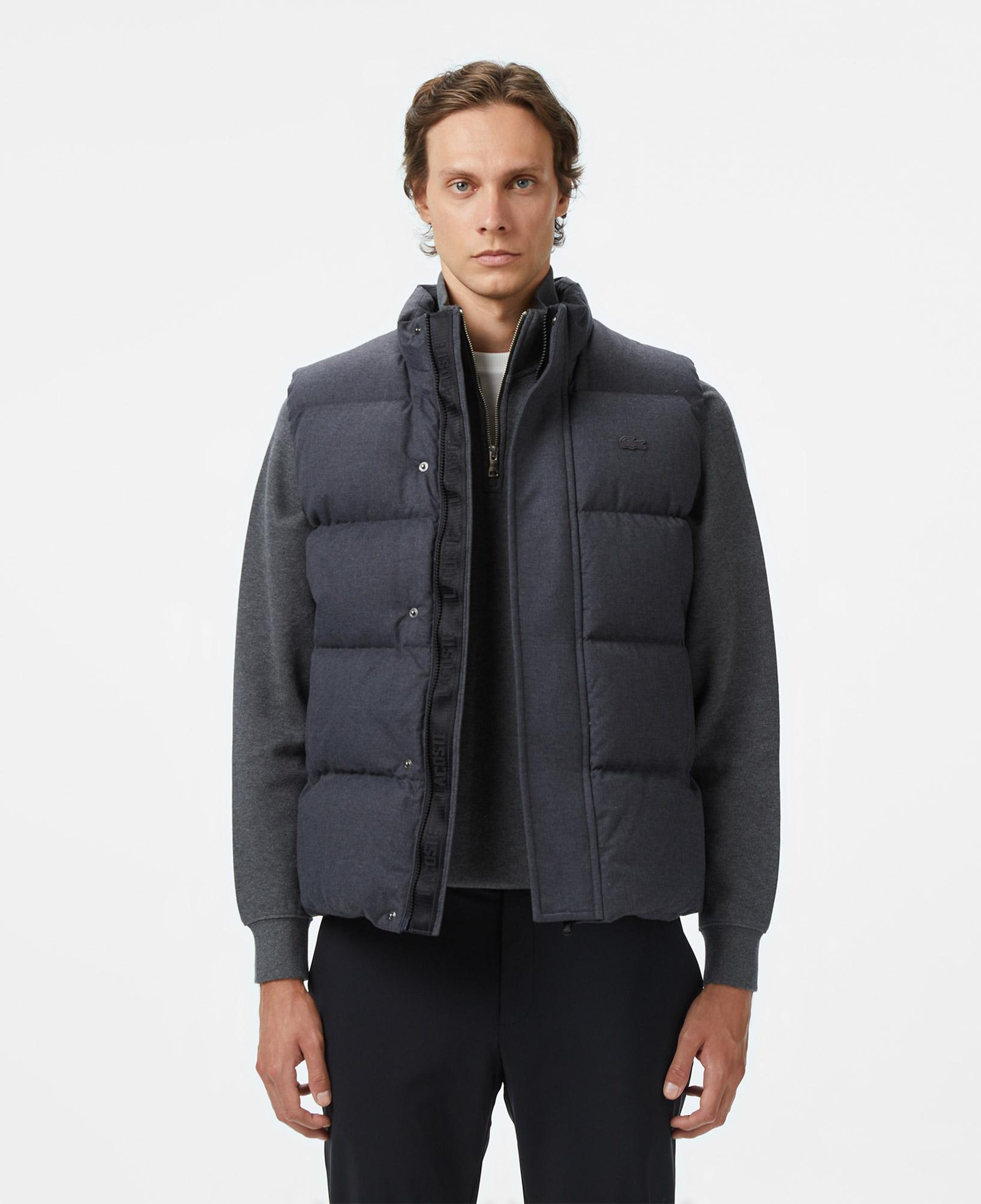 Lacoste Erkek Relaxed Fit Dik Yaka Koyu Gri Yelek