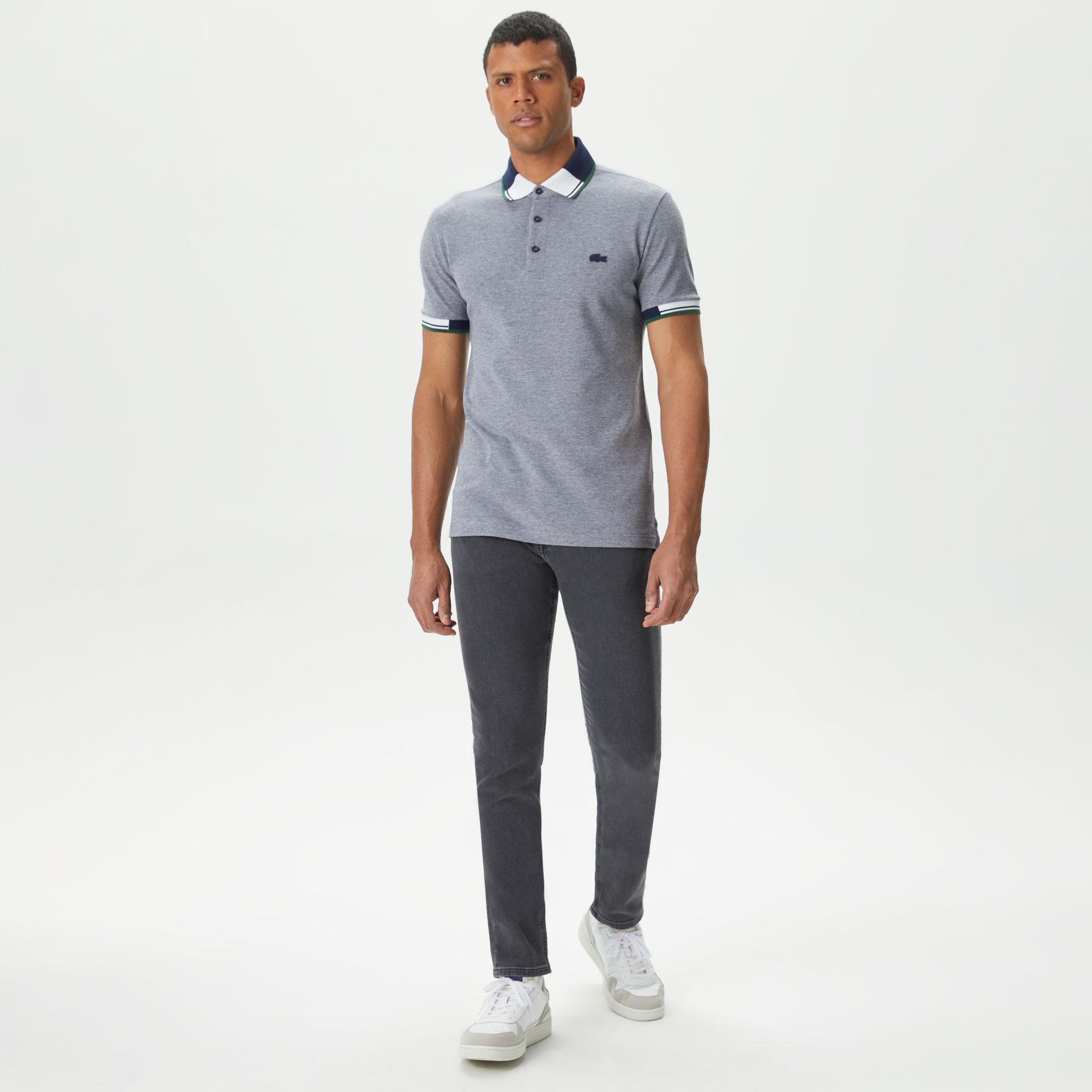 Erkek Slim Fit Gri Jean Pantolon