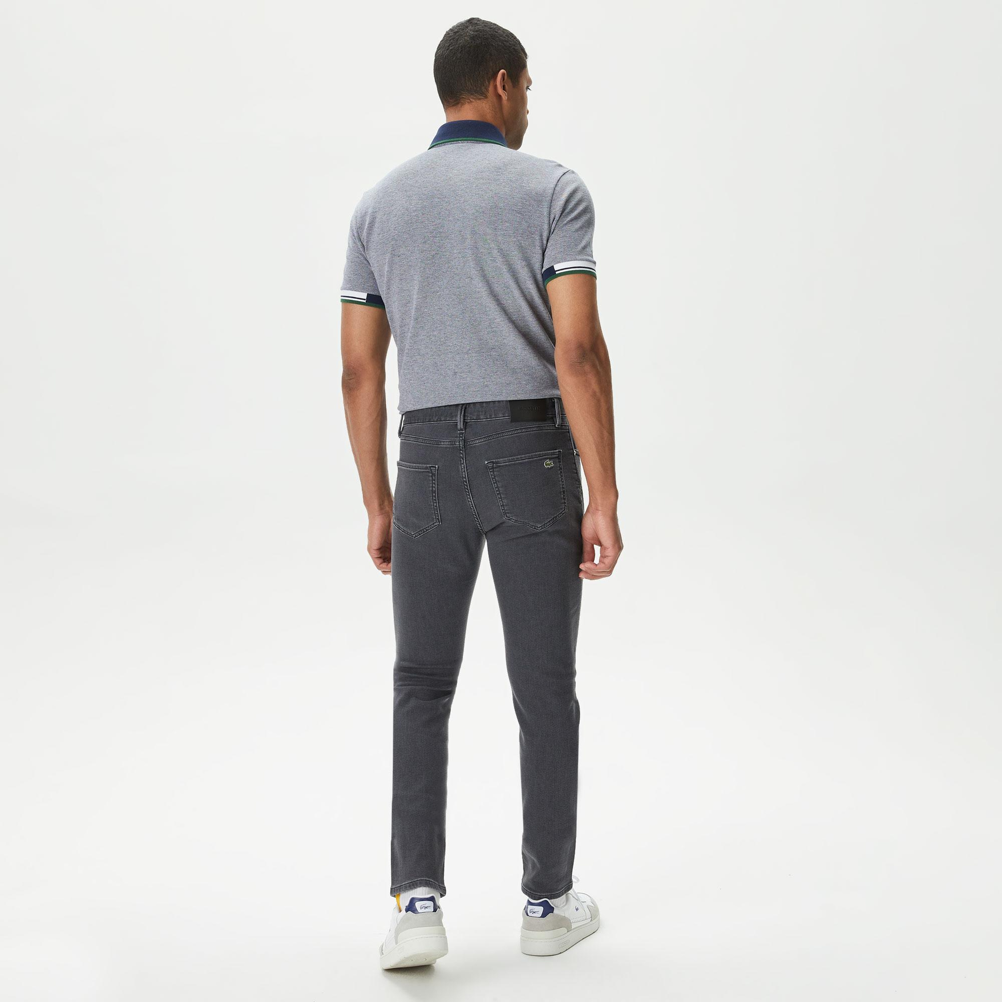 Erkek Slim Fit Gri Jean Pantolon