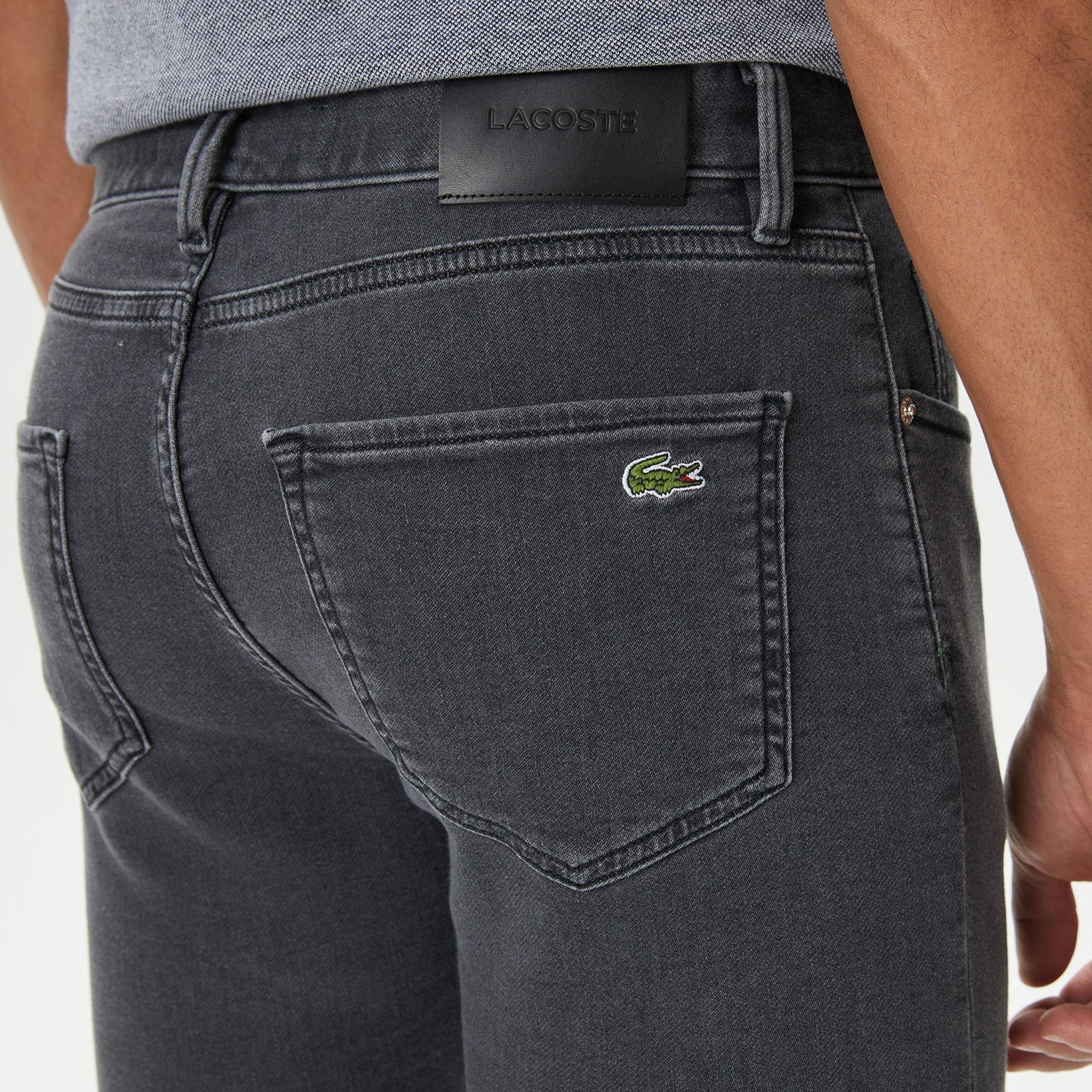Erkek Slim Fit Gri Jean Pantolon
