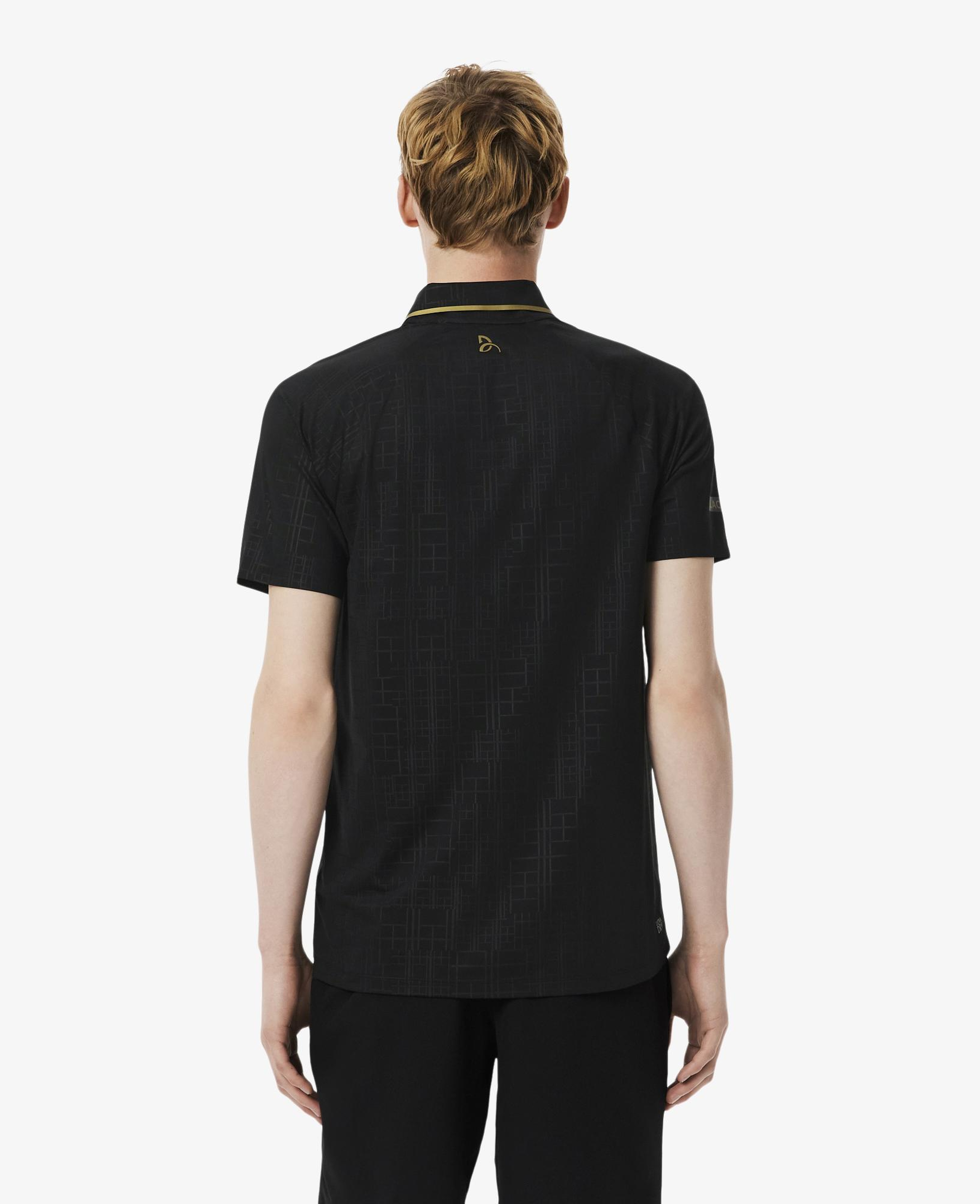 Tennis x Novak Djokovic Erkek Slim Fit Desenli Siyah Polo