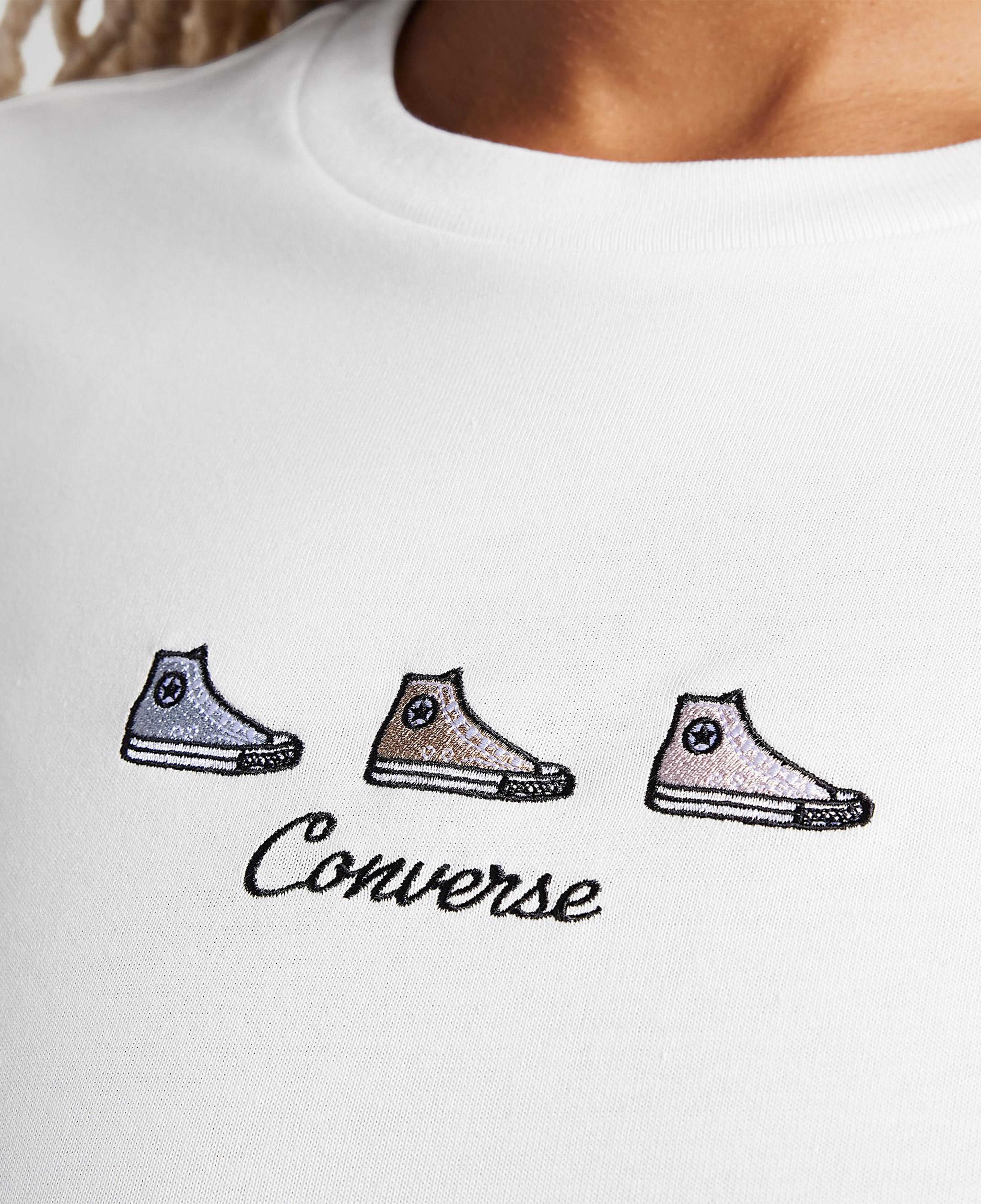 Converse High Tops Kadın Nakışlı Krem T-Shirt