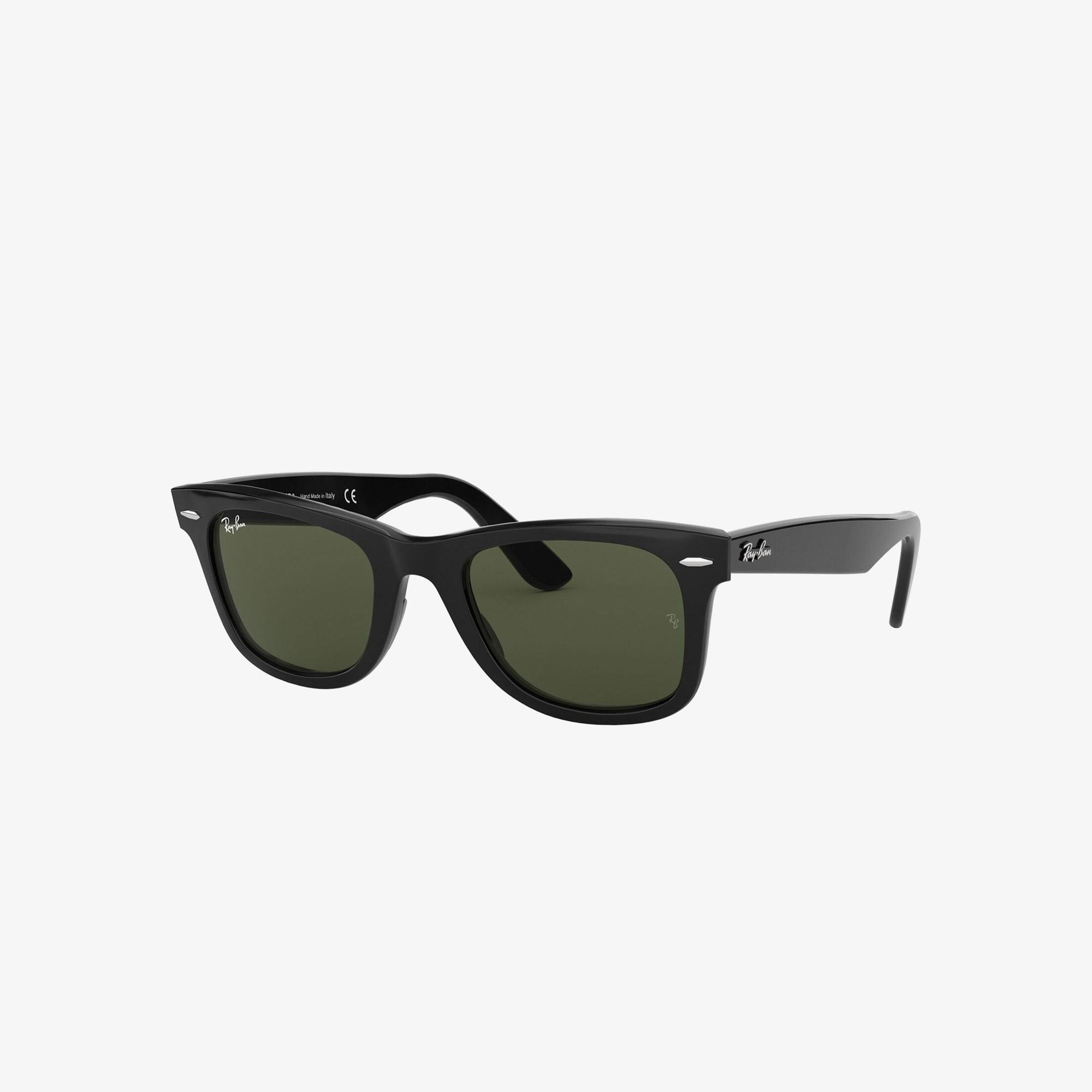 RAY-BAN 0RB2140 Wayfarer Yeşil Camlı Unisex Siyah Güneş Gözlüğü