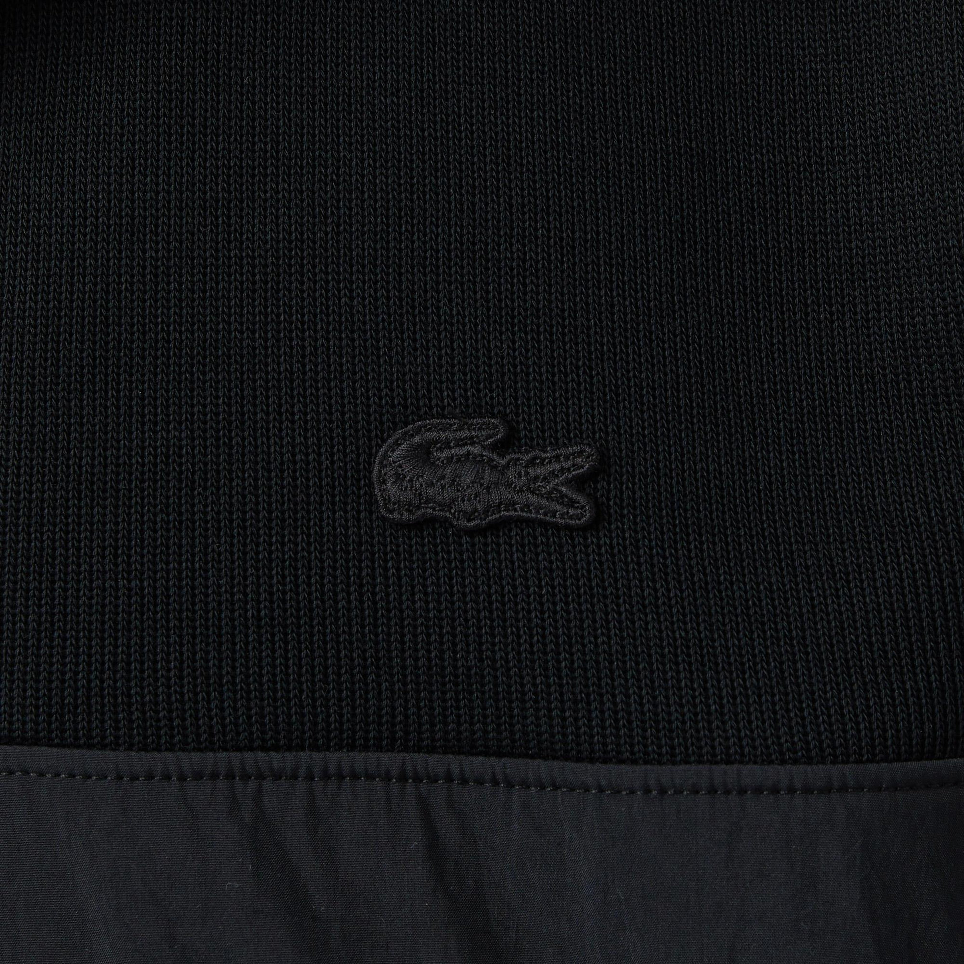 Erkek Classic Fit Yarım Fermuarlı Siyah Sweatshirt
