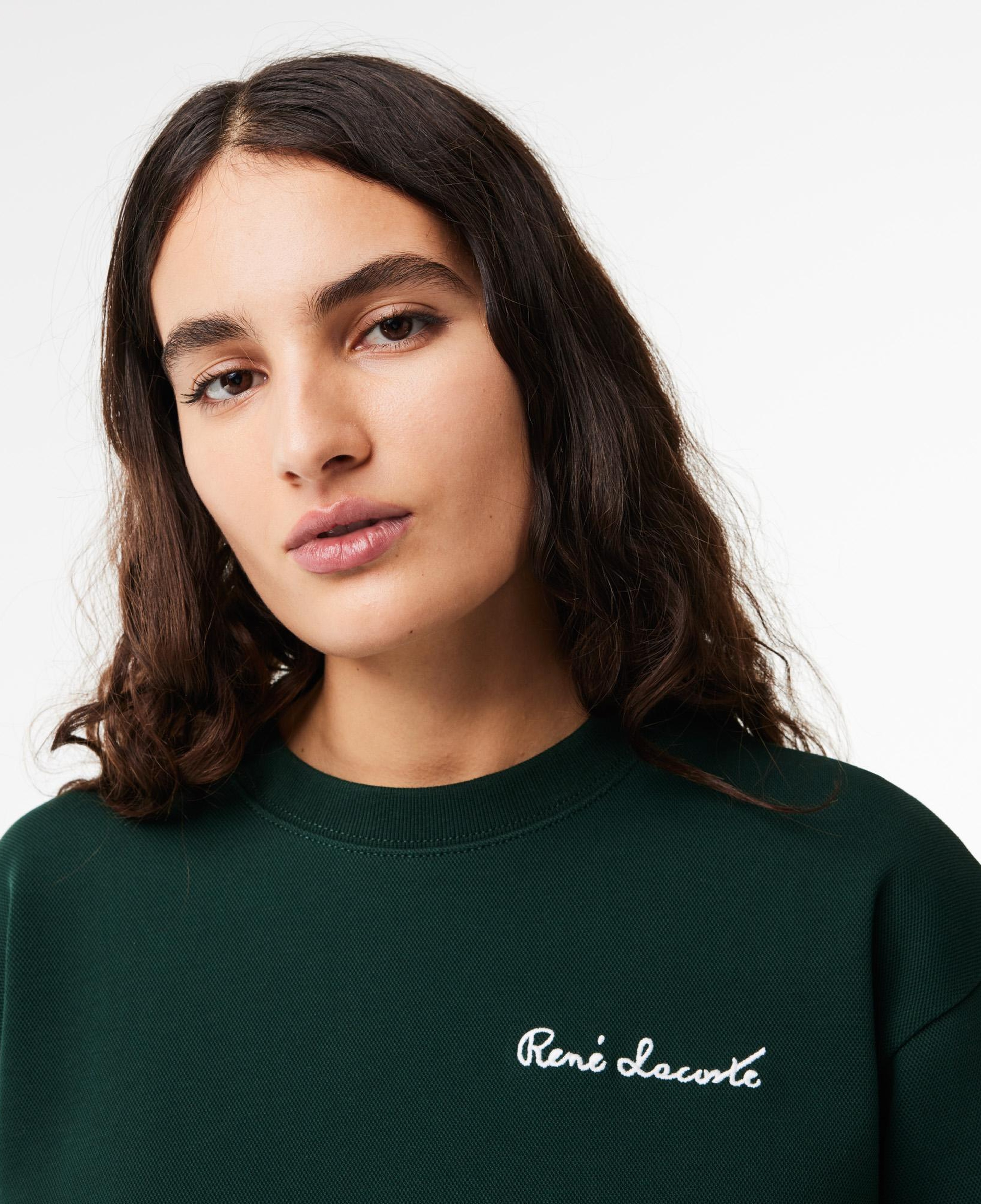 Kadın Bisiklet Yaka Yeşil Sweatshirt