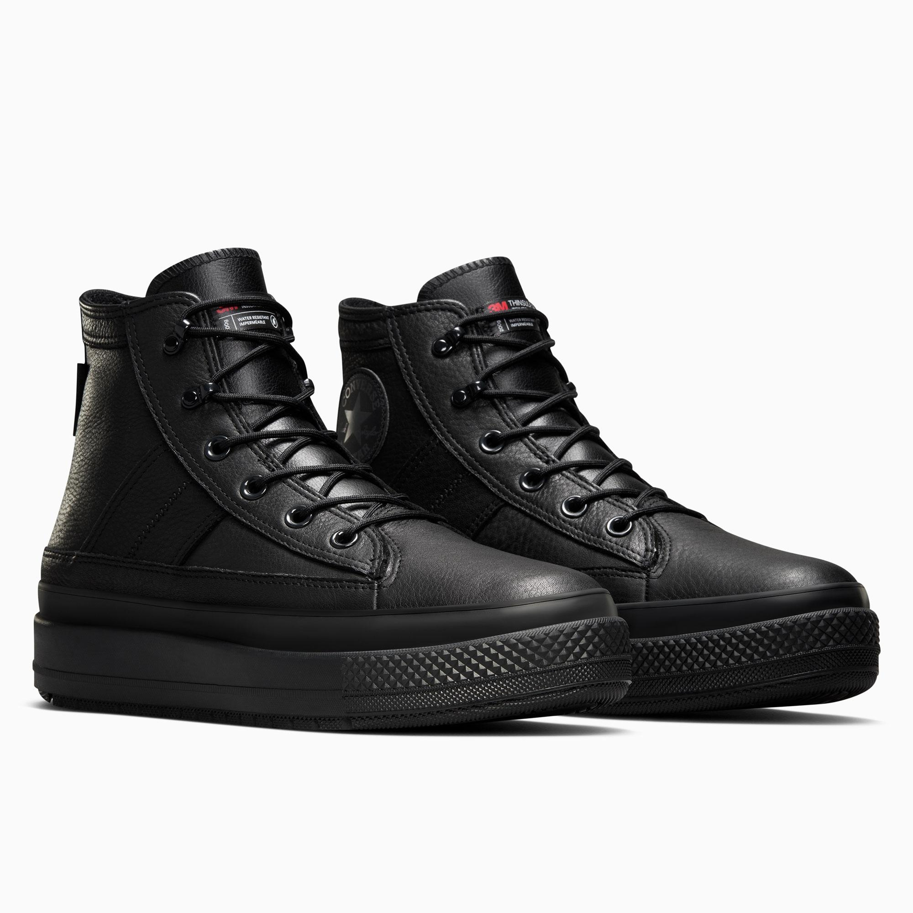 Converse Chuck Taylor All Star Equip Unisex Siyah Deri Su Geçirmez Bot