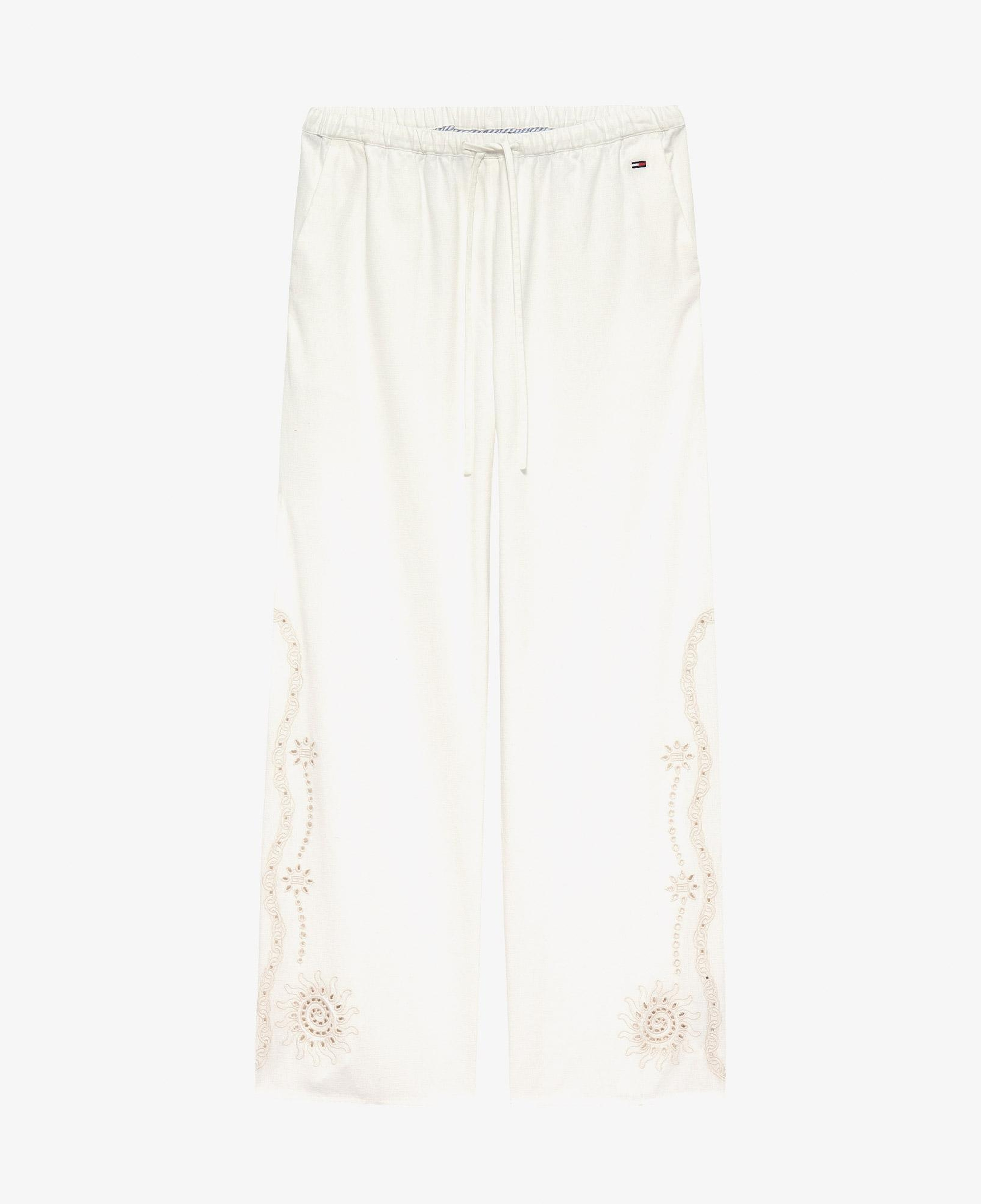 Tommy Hilfiger Chain Linen Kadın Beyaz Pantolon