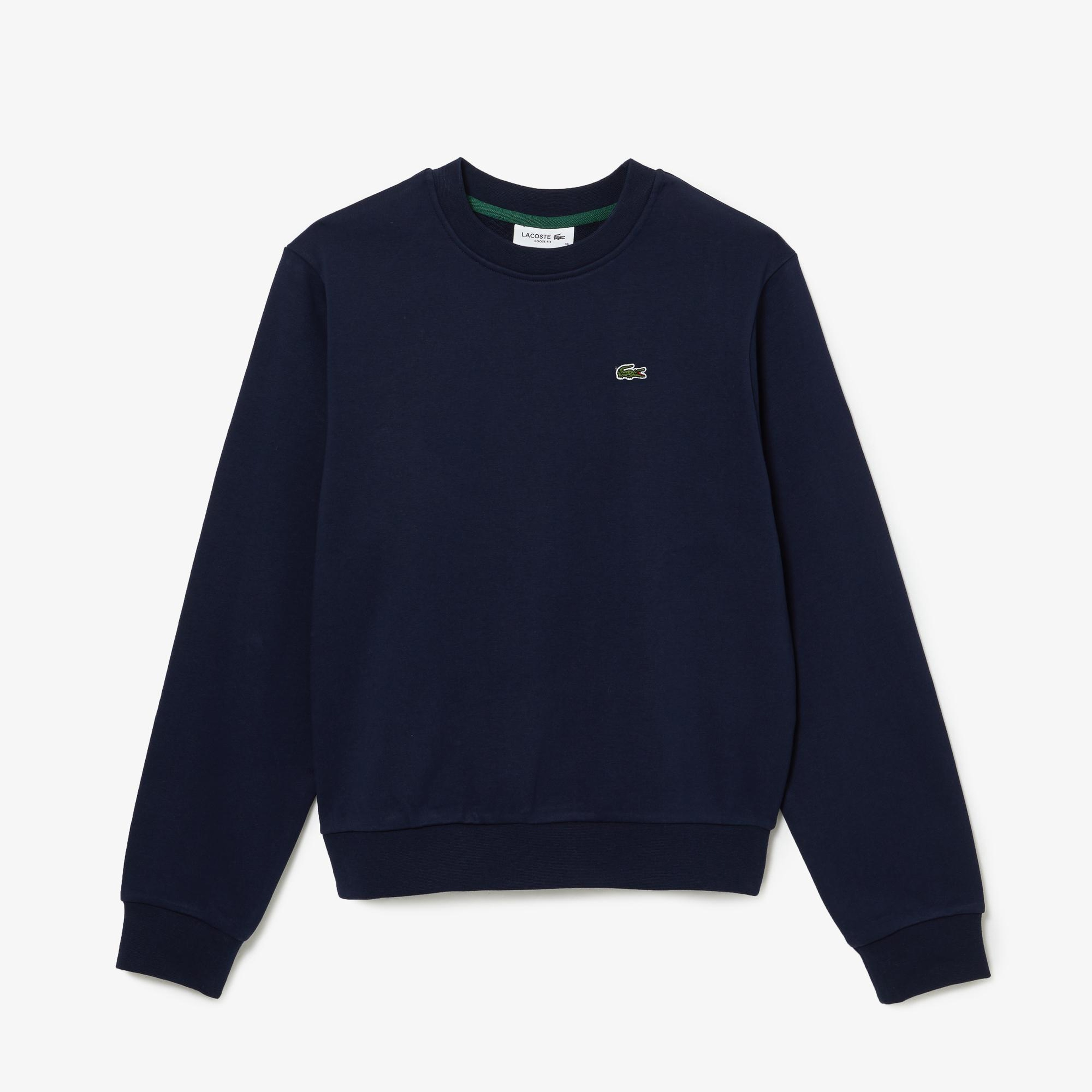 Kadın Regular Fit Bisiklet Yaka Lacivert Sweatshirt