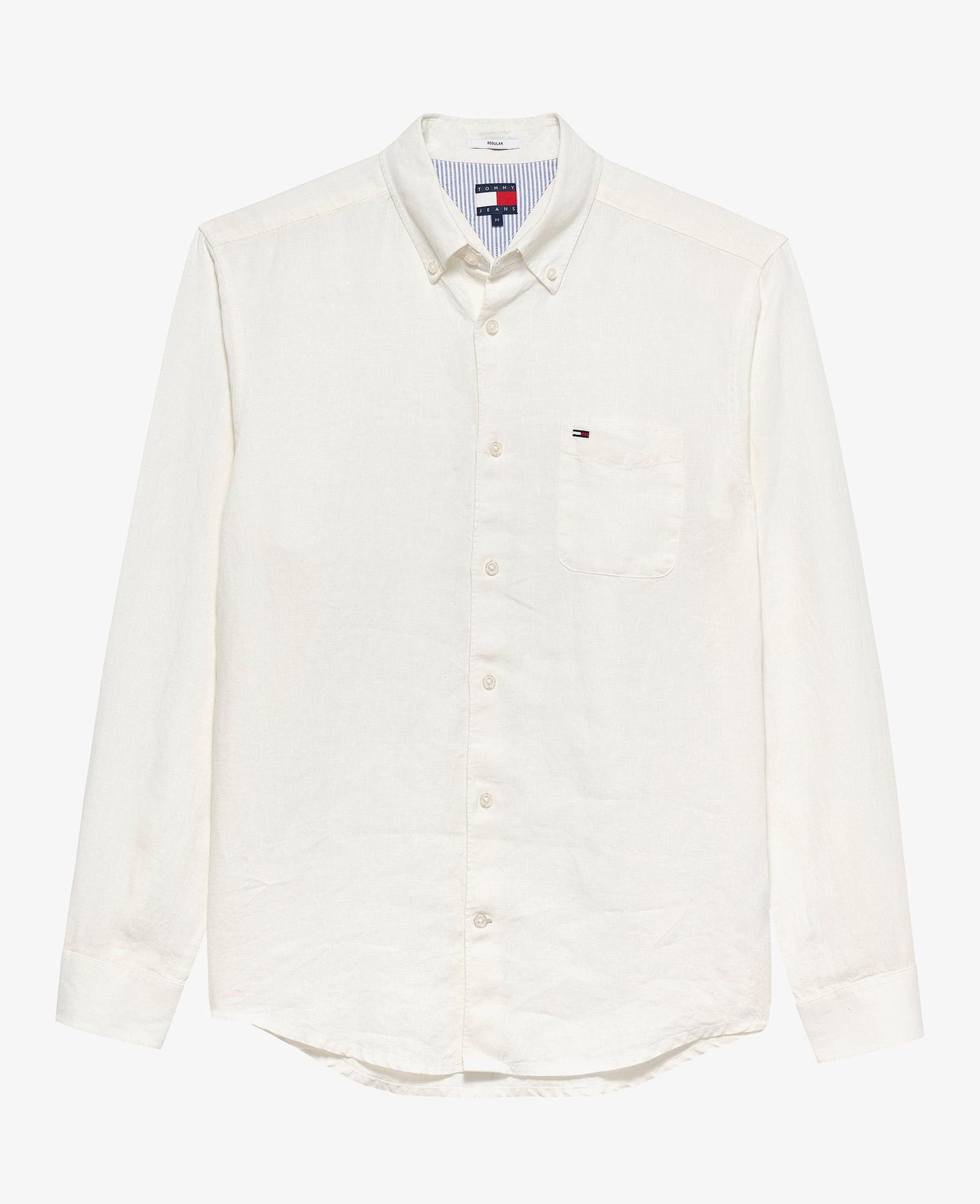 Tommy Hilfiger Linen Erkek Beyaz Gömlek