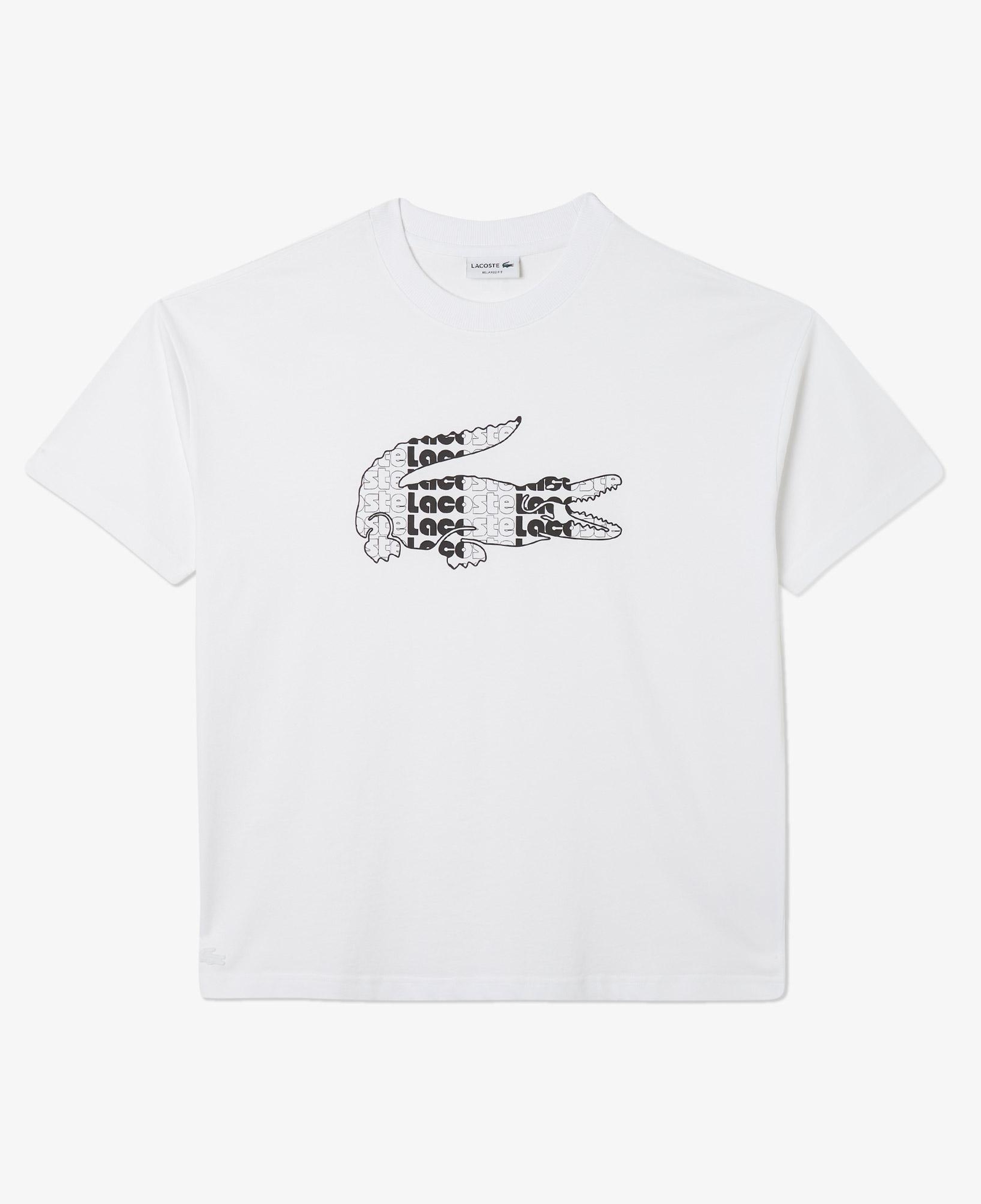 Erkek Relaxed Fit Bisiklet Yaka Baskılı Beyaz T-Shirt