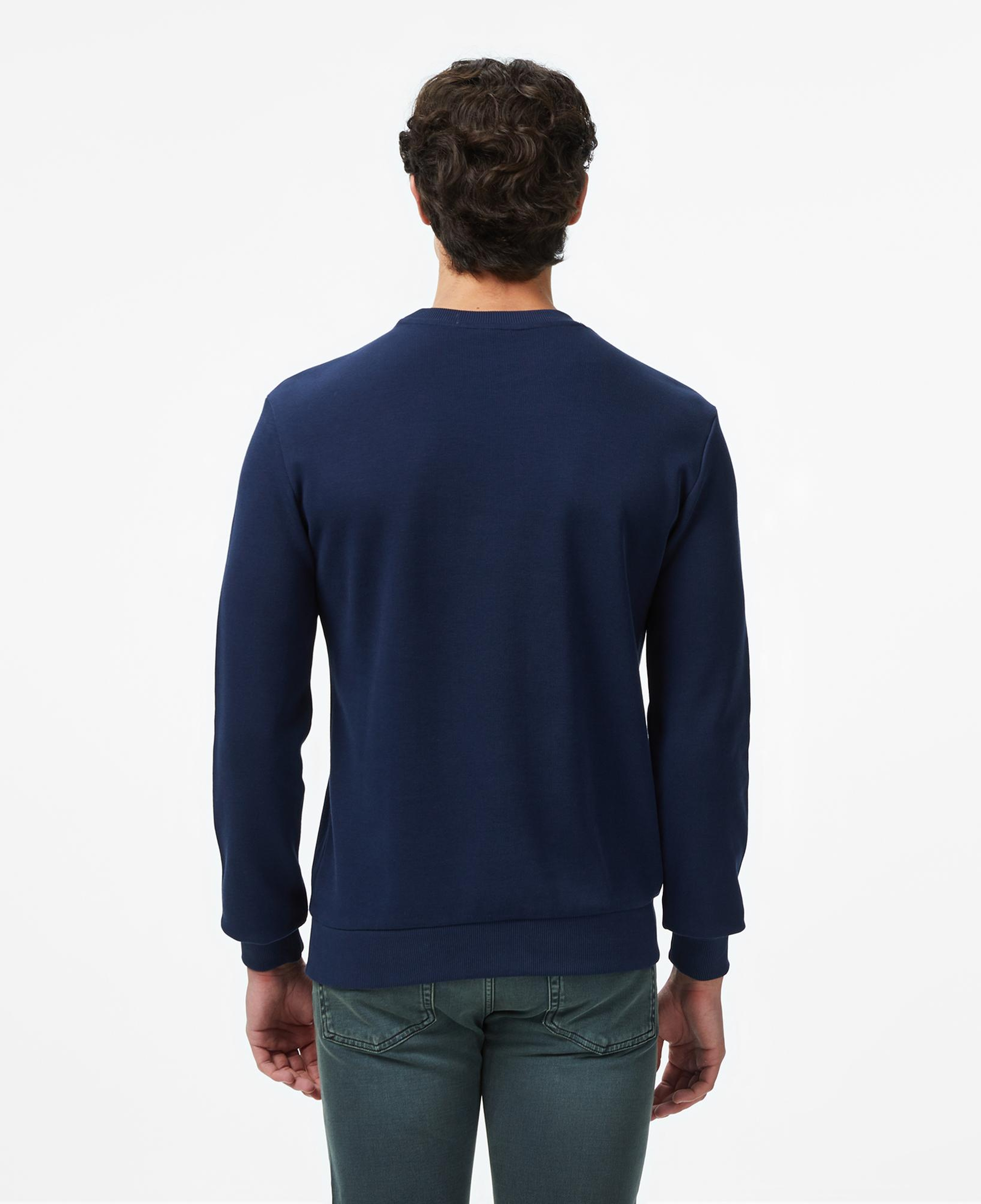 Lacoste Erkek Regular Fit Uzun Kollu Bisiklet Yaka Lacivert T-Shirt
