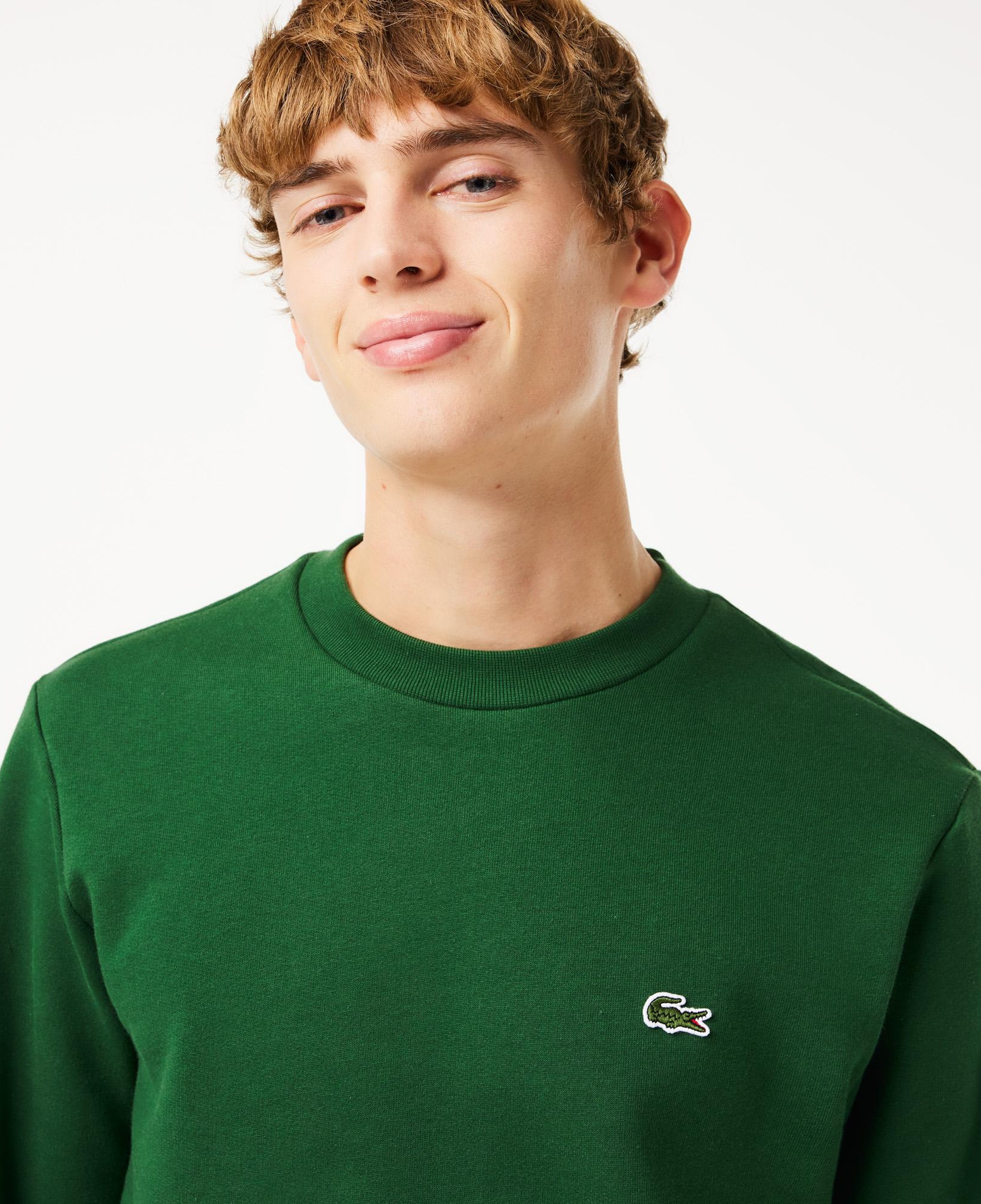 Erkek Classic Fit Bisiklet Yaka Organik Pamuk Koyu Yeşil Sweatshirt
