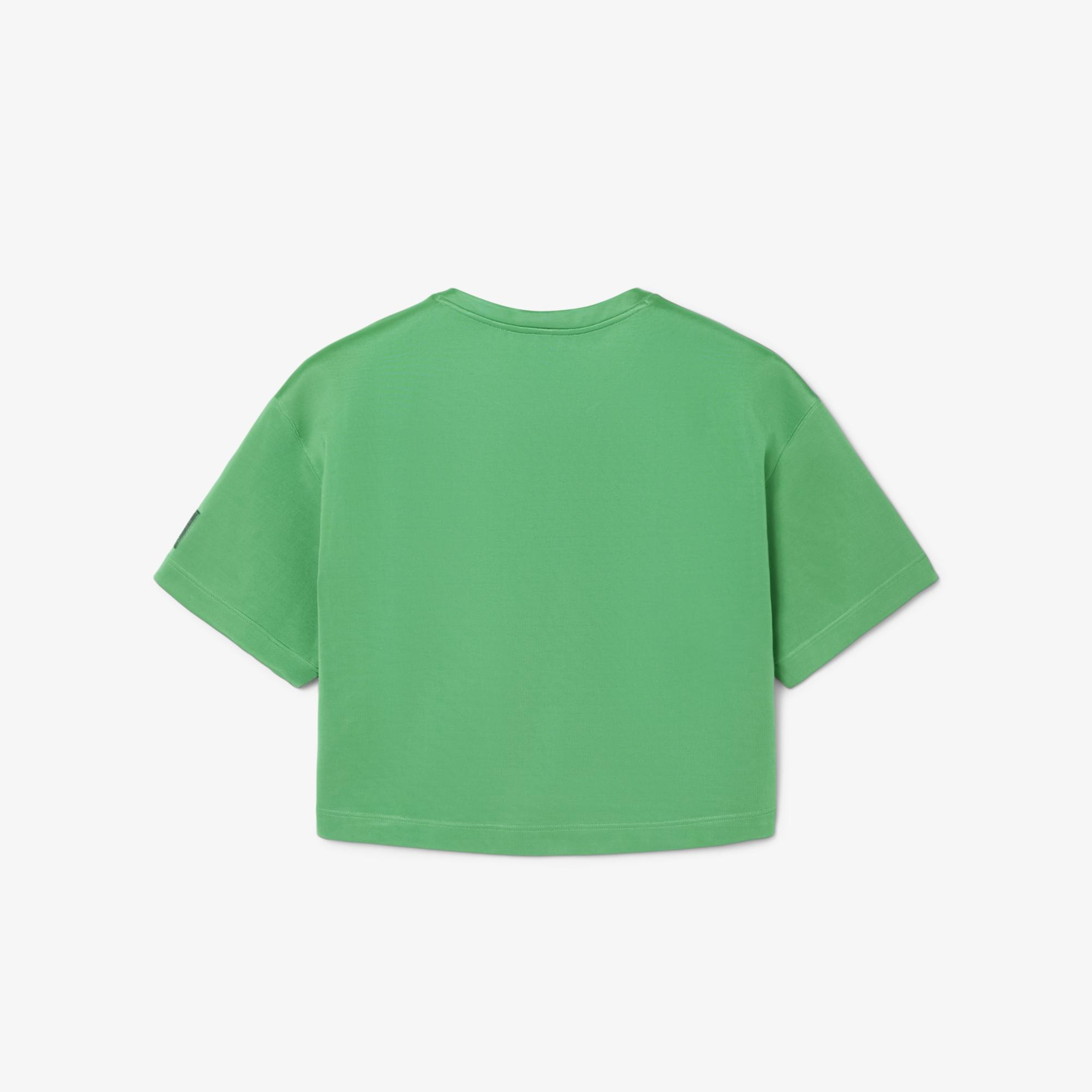 SS25 RUNWAY Erkek Oversize Fit Kısa Kollu Bisiklet Yaka Yeşil Sweatshirt