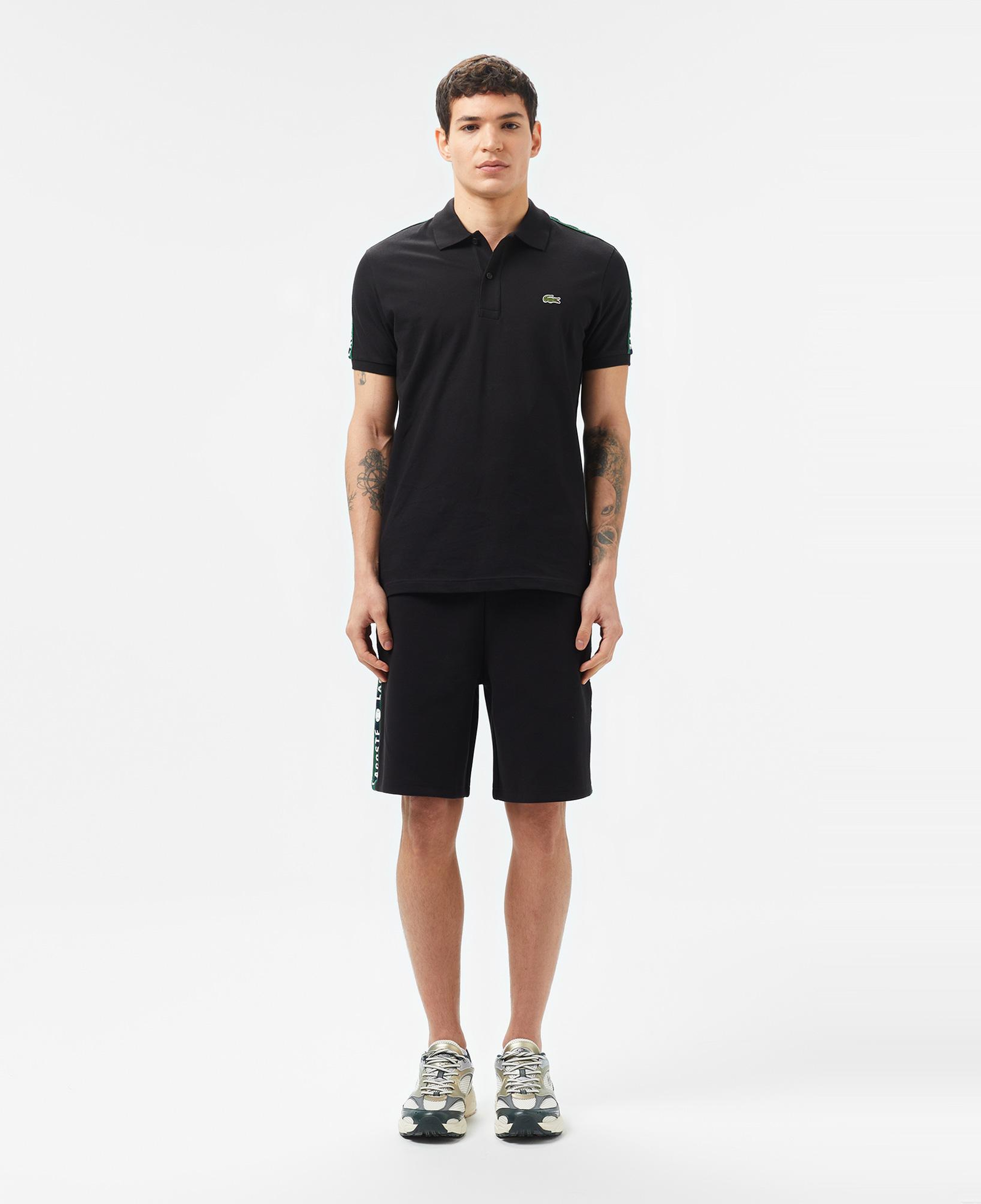 Erkek Regular Fit Baskılı Siyah Polo