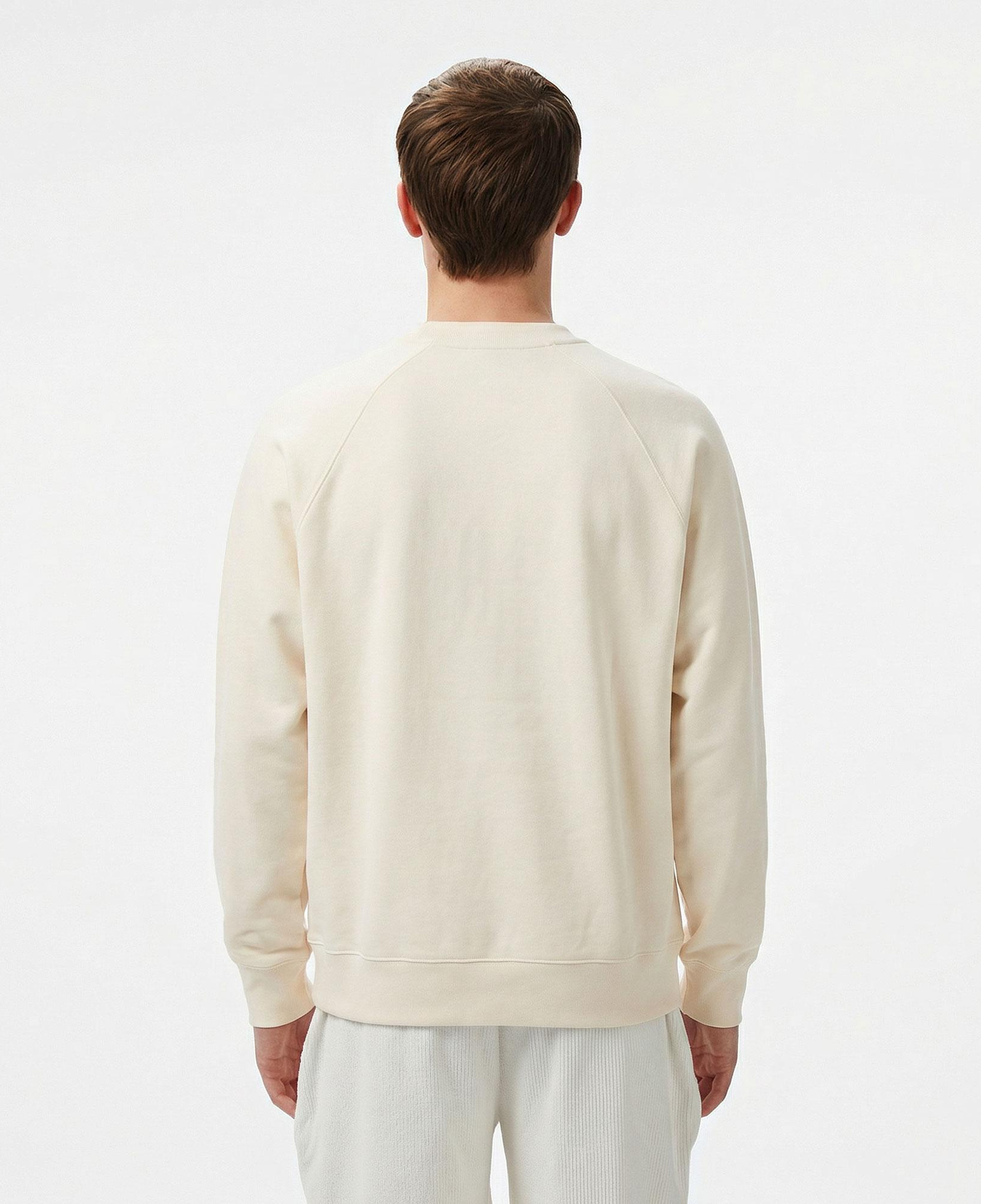 Erkek Classic Fit Bisiklet Yaka Krem Sweatshirt