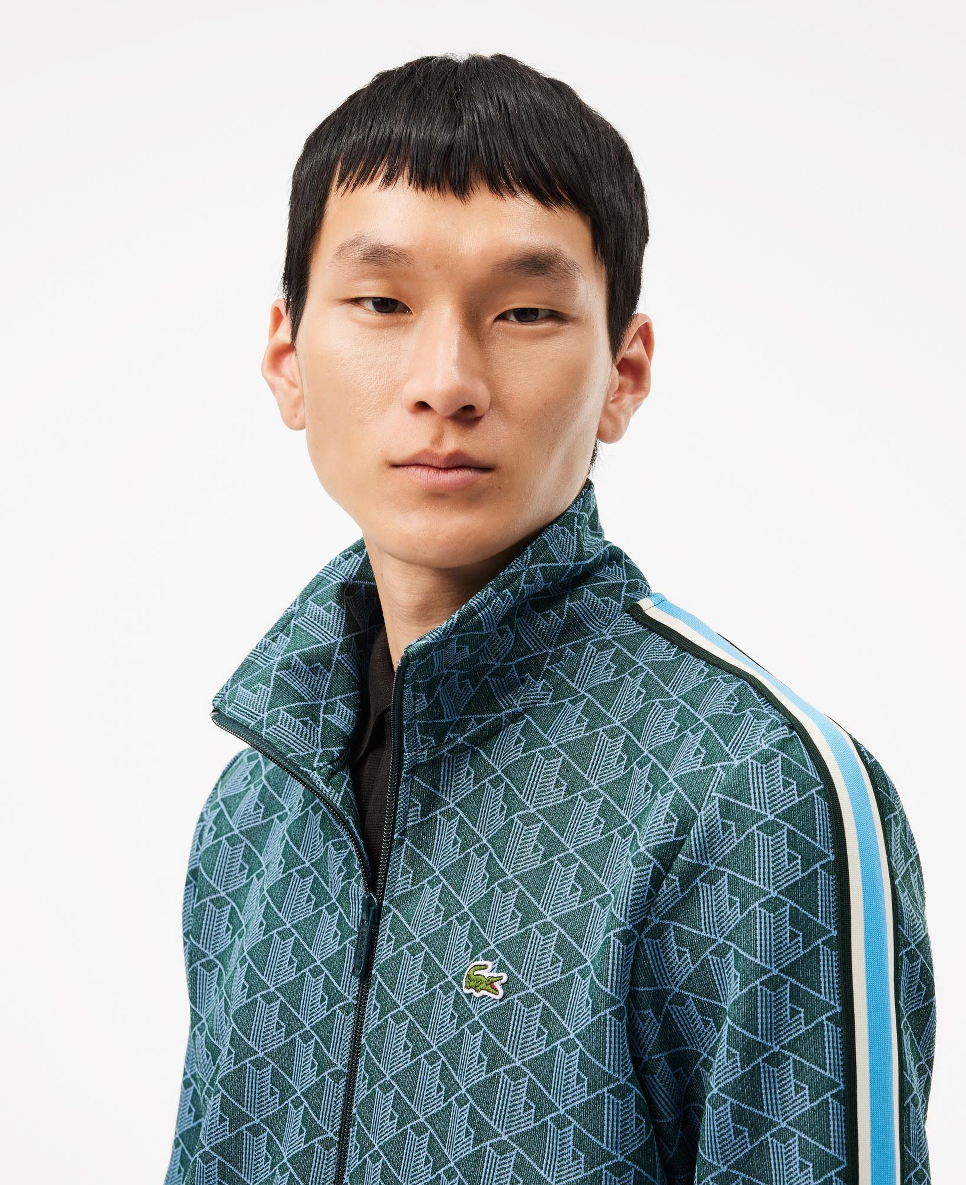 Lacoste Regular Fit Fermuarlı Monogram Erkek Yeşil Sweatshirt