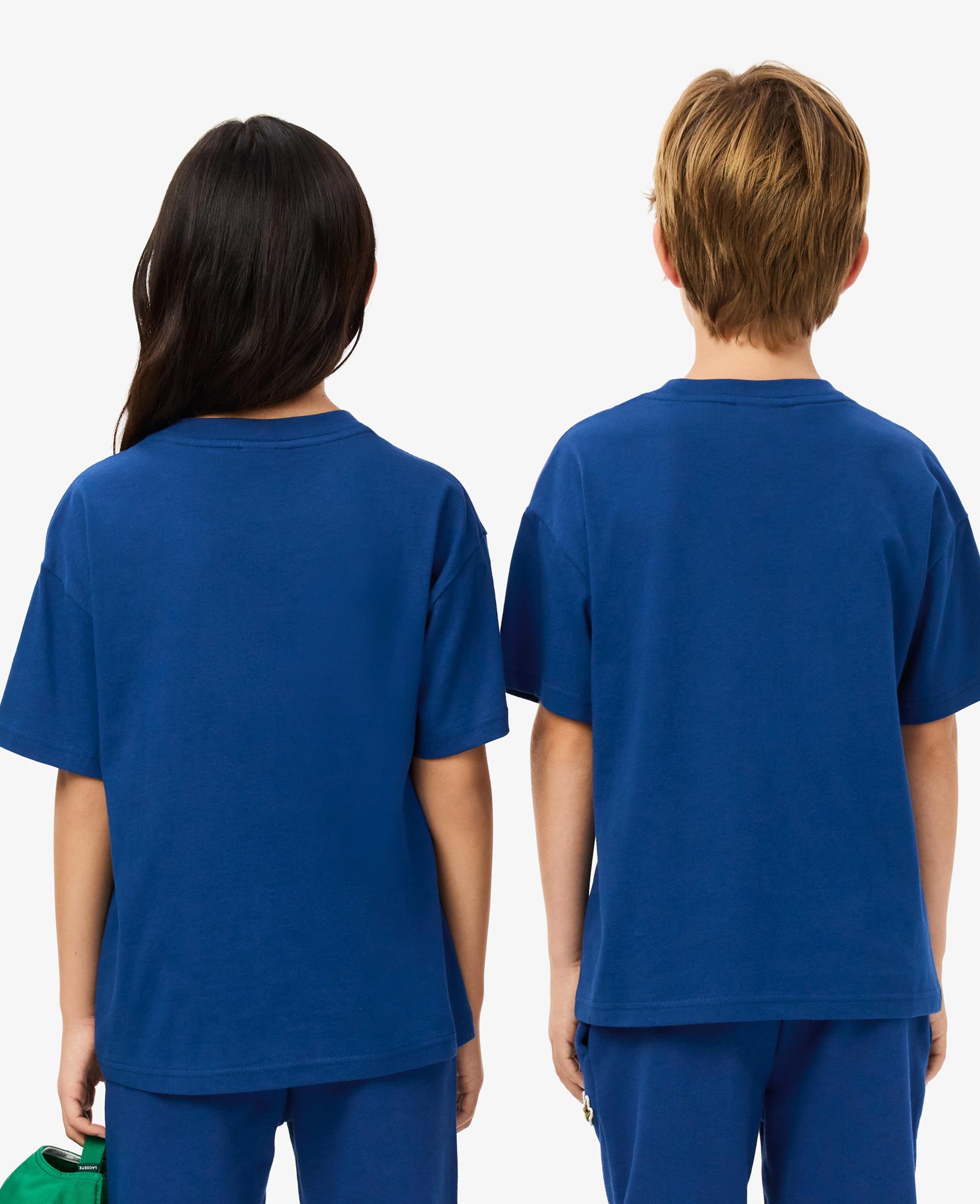 Çocuk Bisiklet Yaka Baskılı Mavi T-Shirt