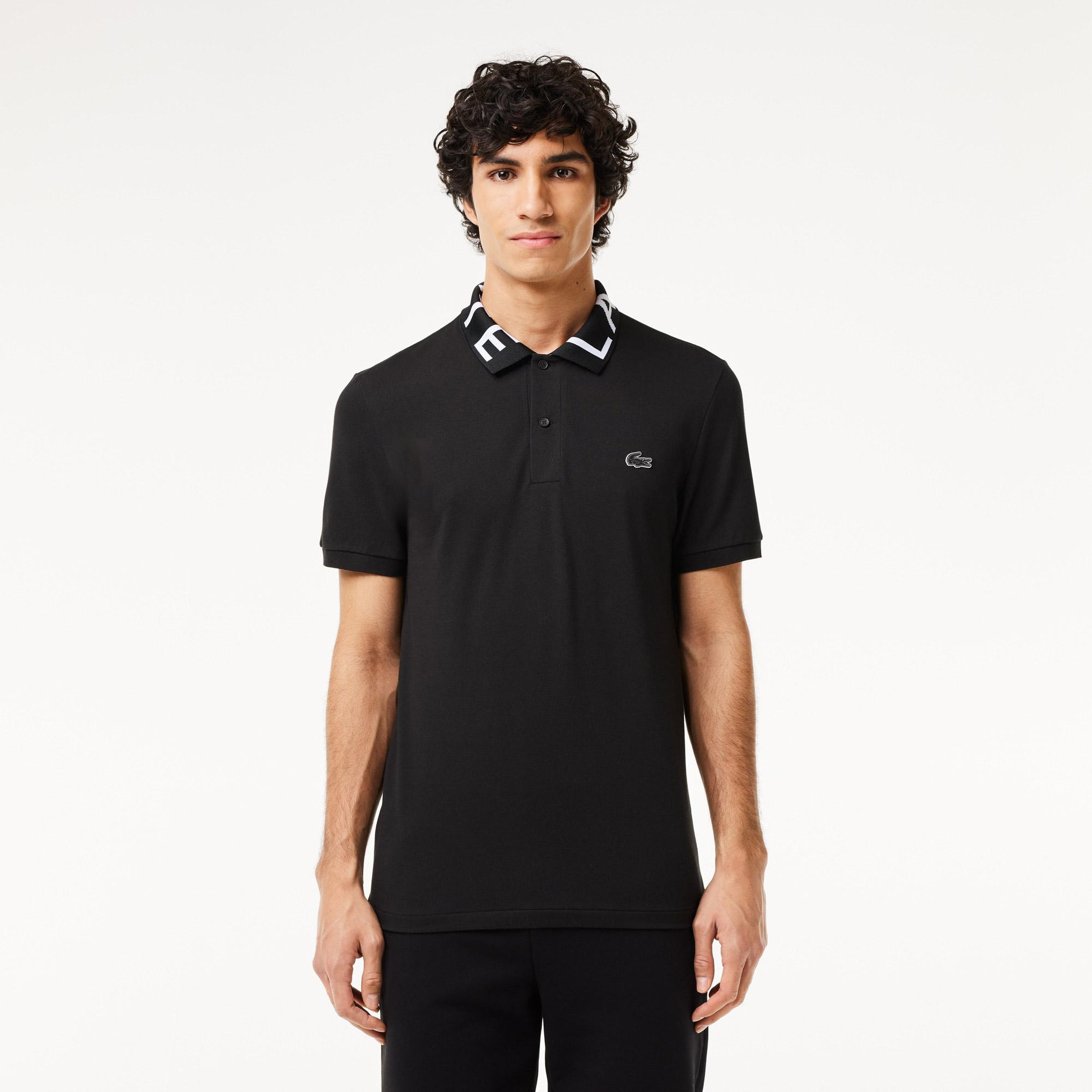 Active Erkek Slim Fit Baskılı Siyah Polo