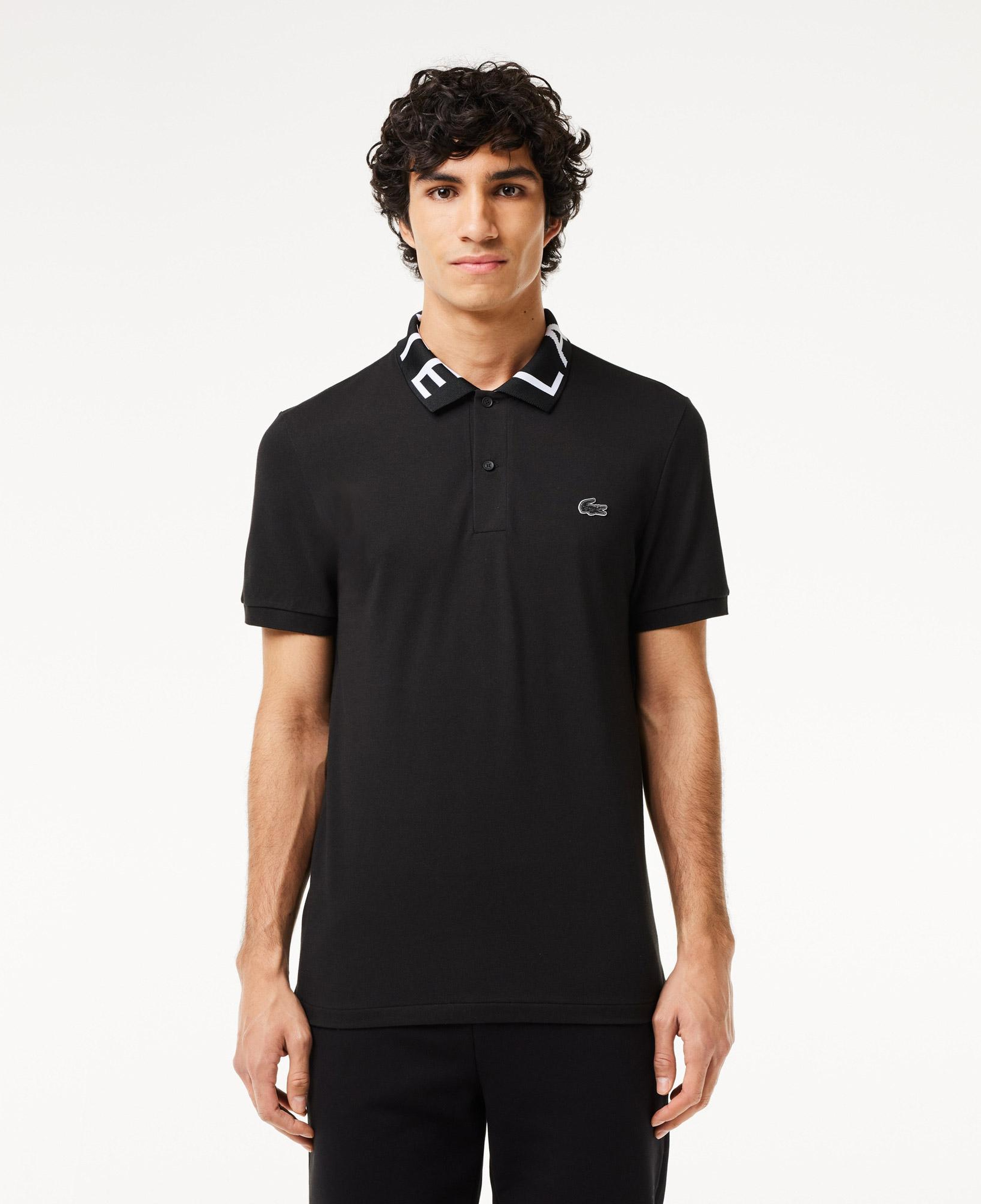 Active Erkek Slim Fit Baskılı Siyah Polo