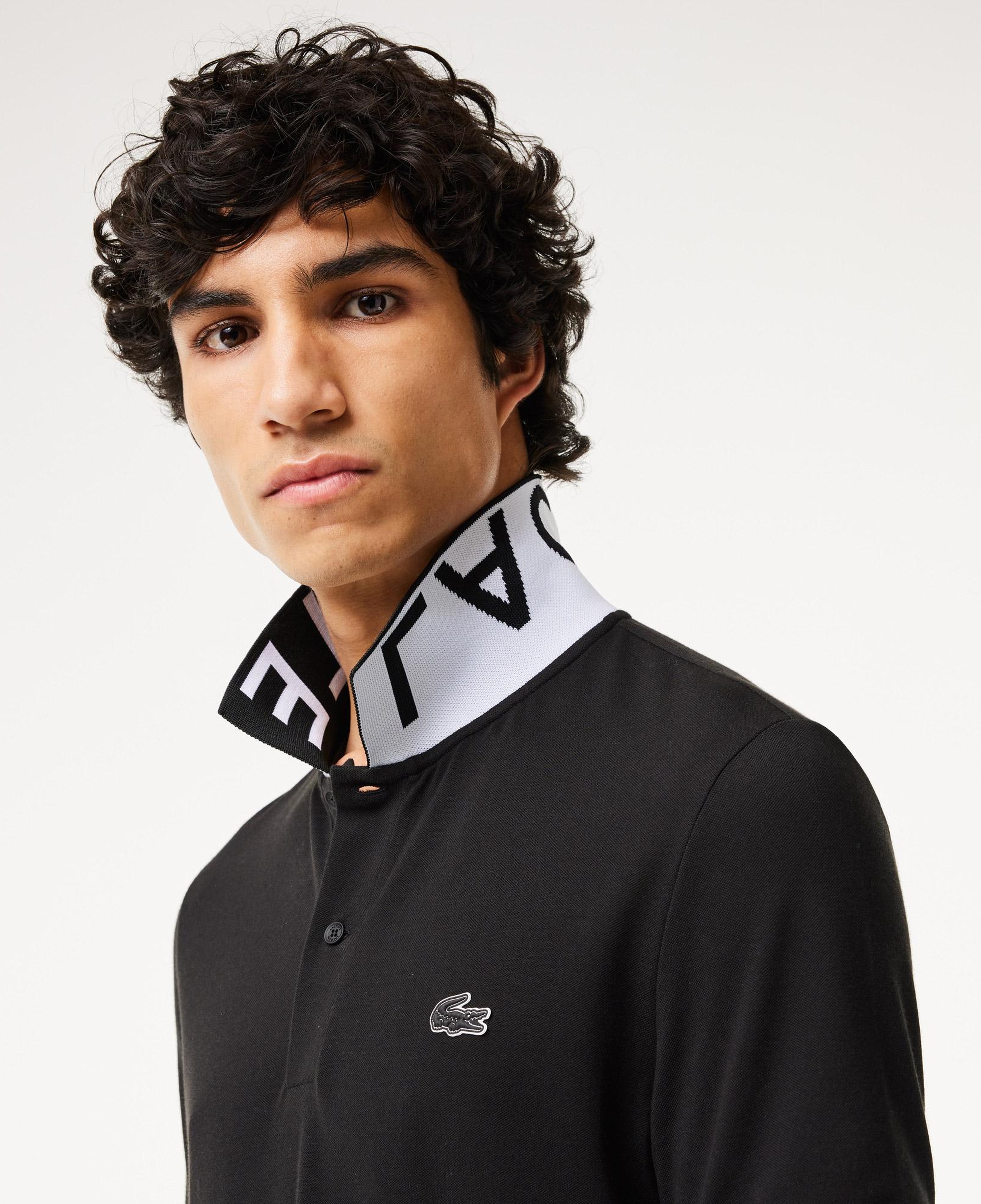 Active Erkek Slim Fit Baskılı Siyah Polo