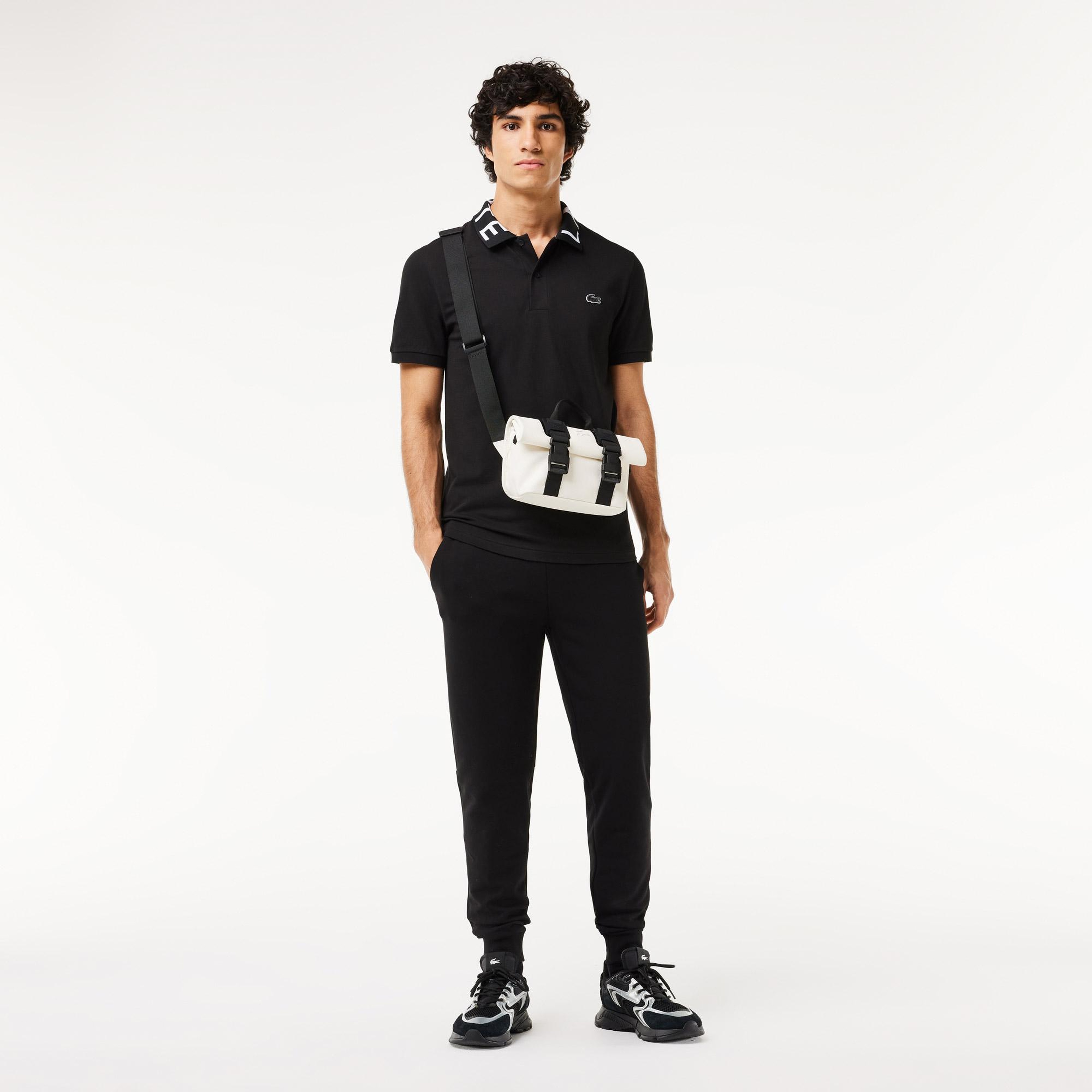 Active Erkek Slim Fit Baskılı Siyah Polo