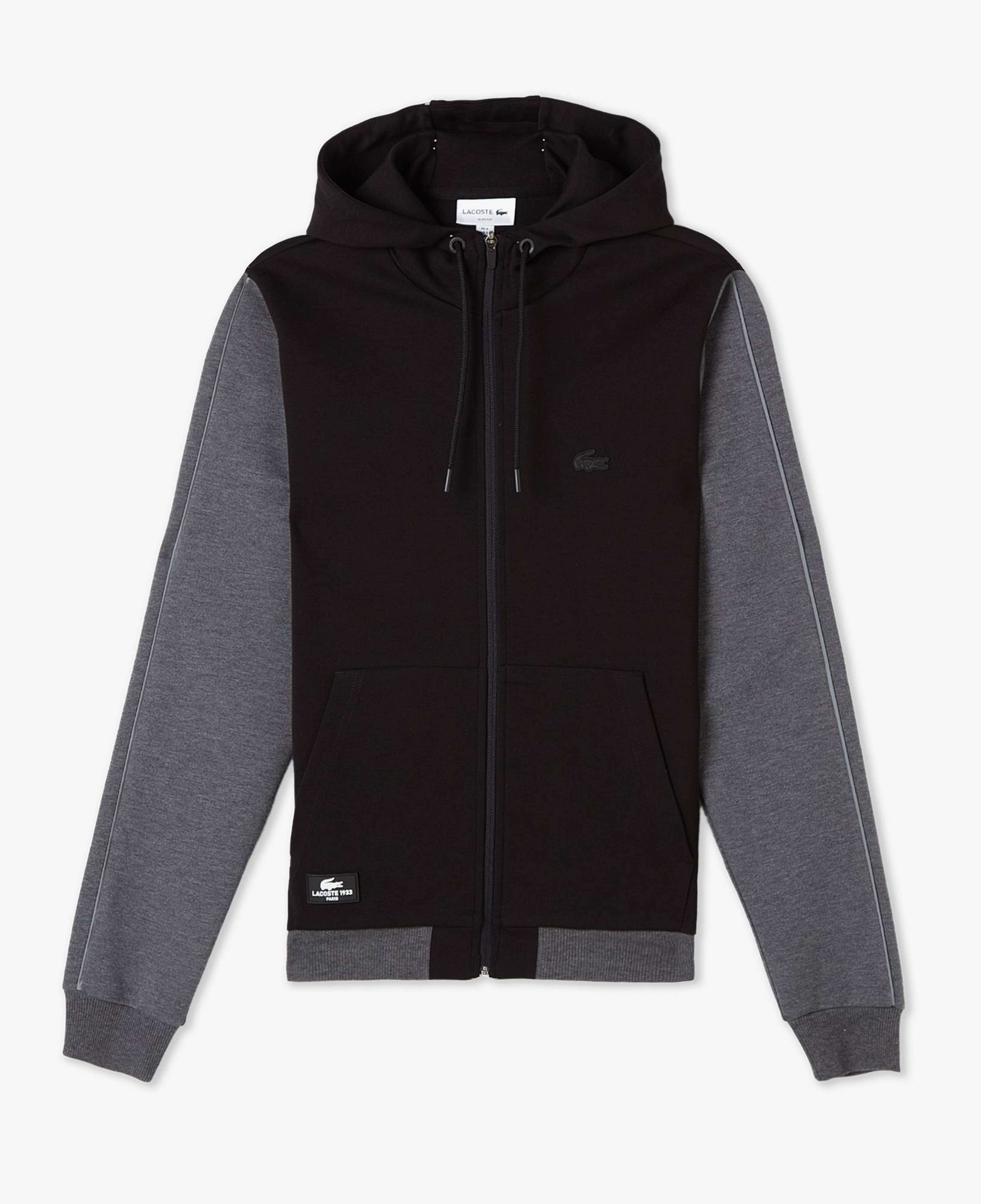 Erkek Slim Fit Kapüşonlu Siyah Sweatshirt