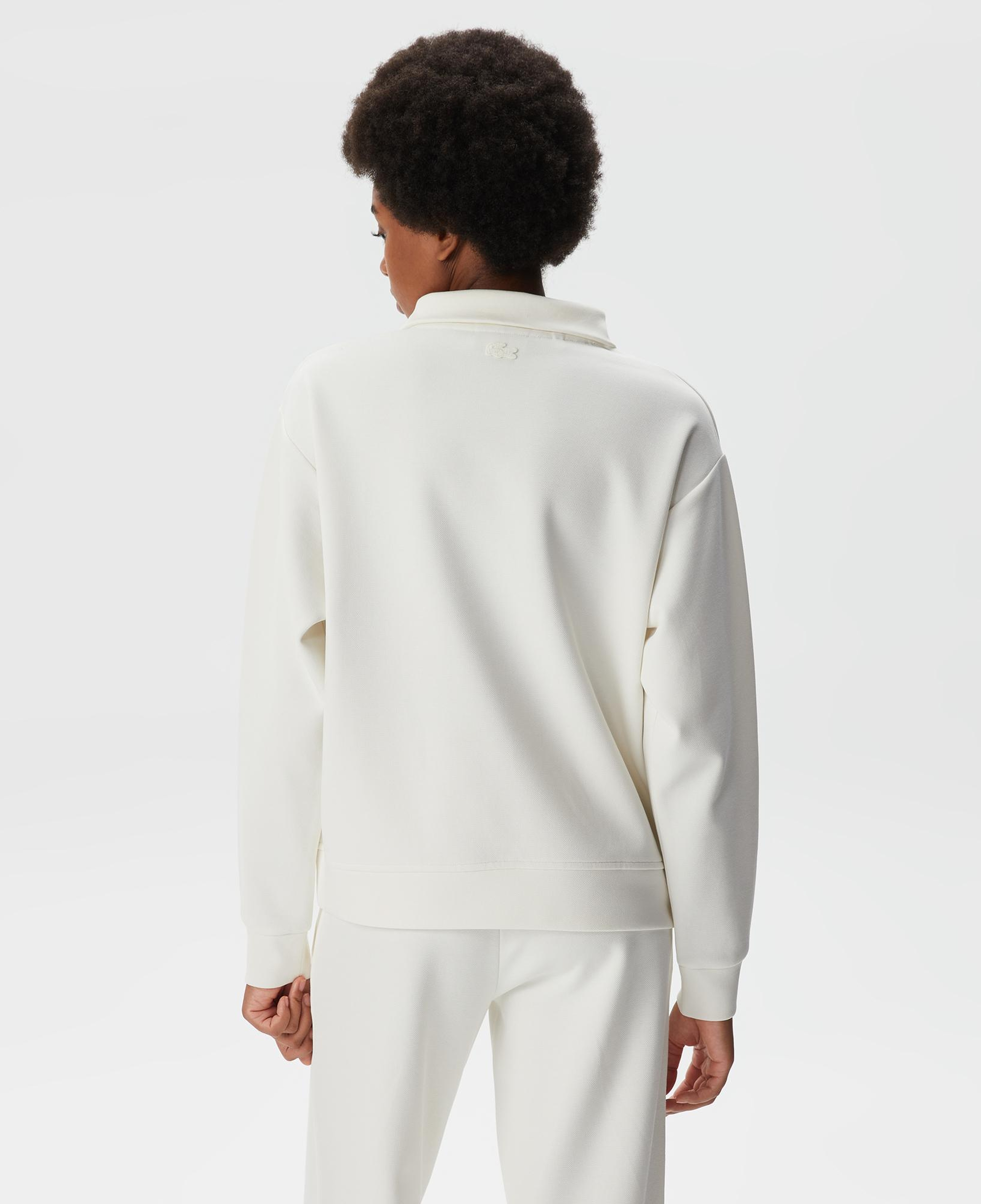Kadın Regular Fit Fermuarlı Dik Yaka Beyaz Sweatshirt