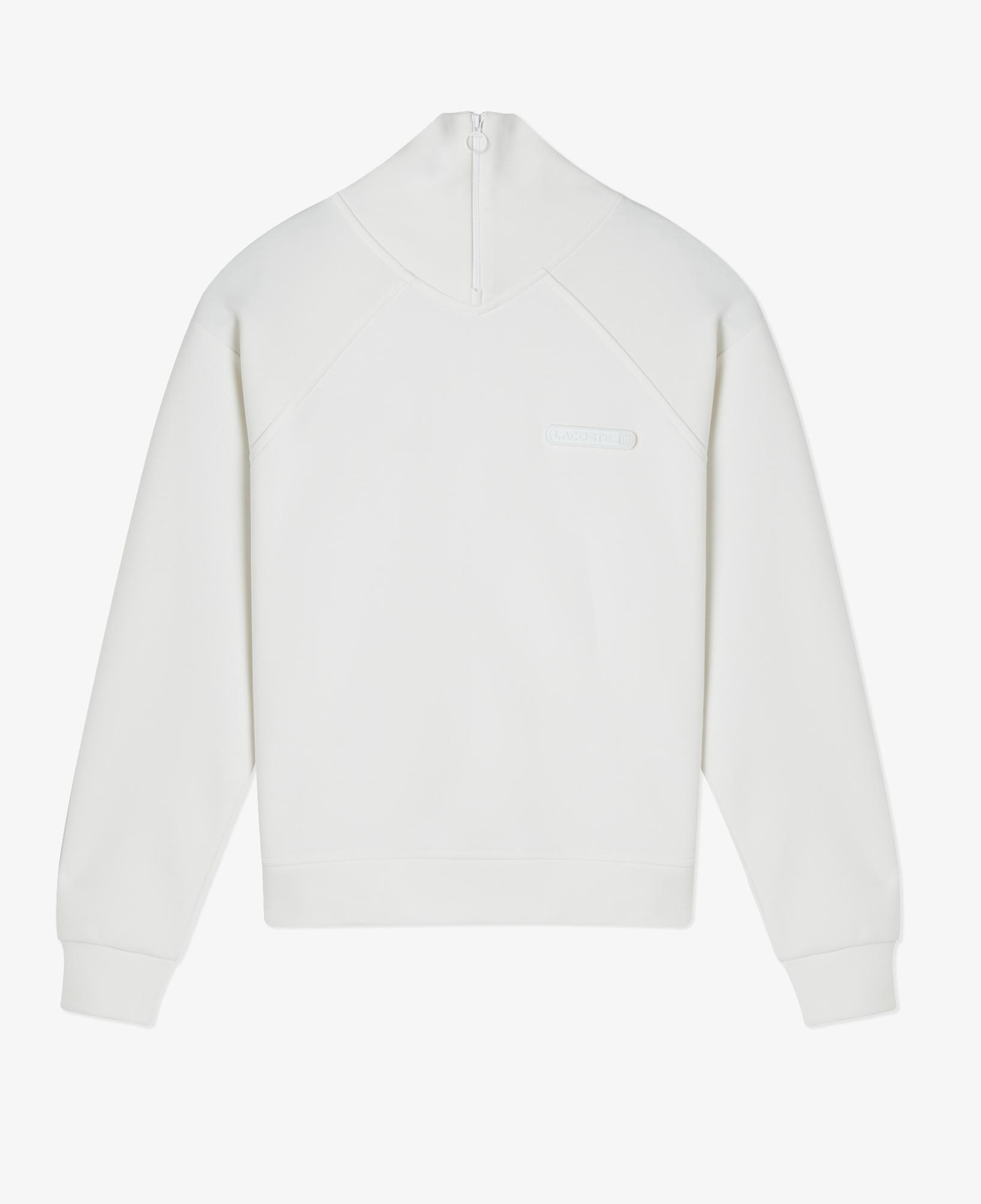 Kadın Regular Fit Fermuarlı Dik Yaka Beyaz Sweatshirt