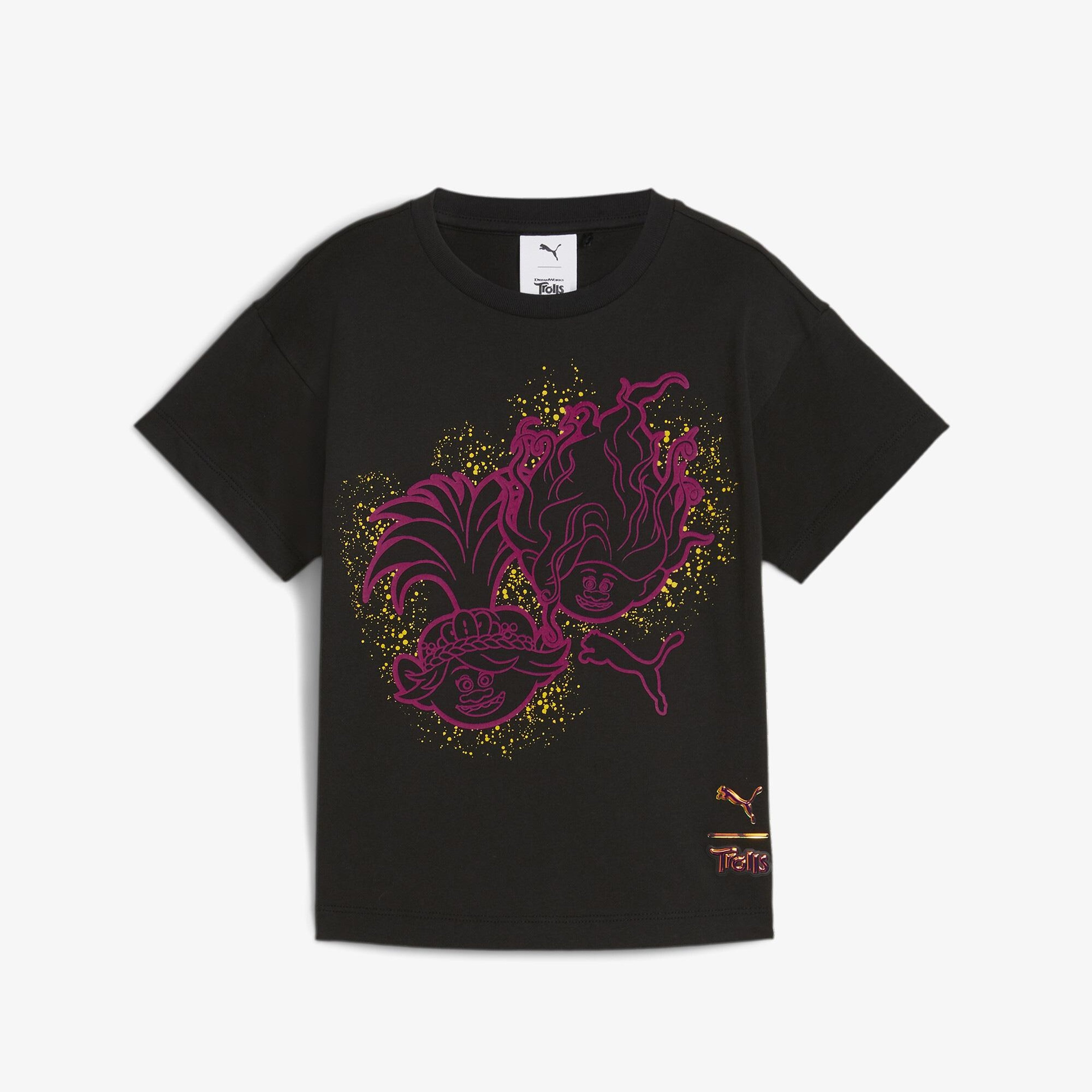 Puma X Trolls Çocuk Siyah Günlük T-Shirt