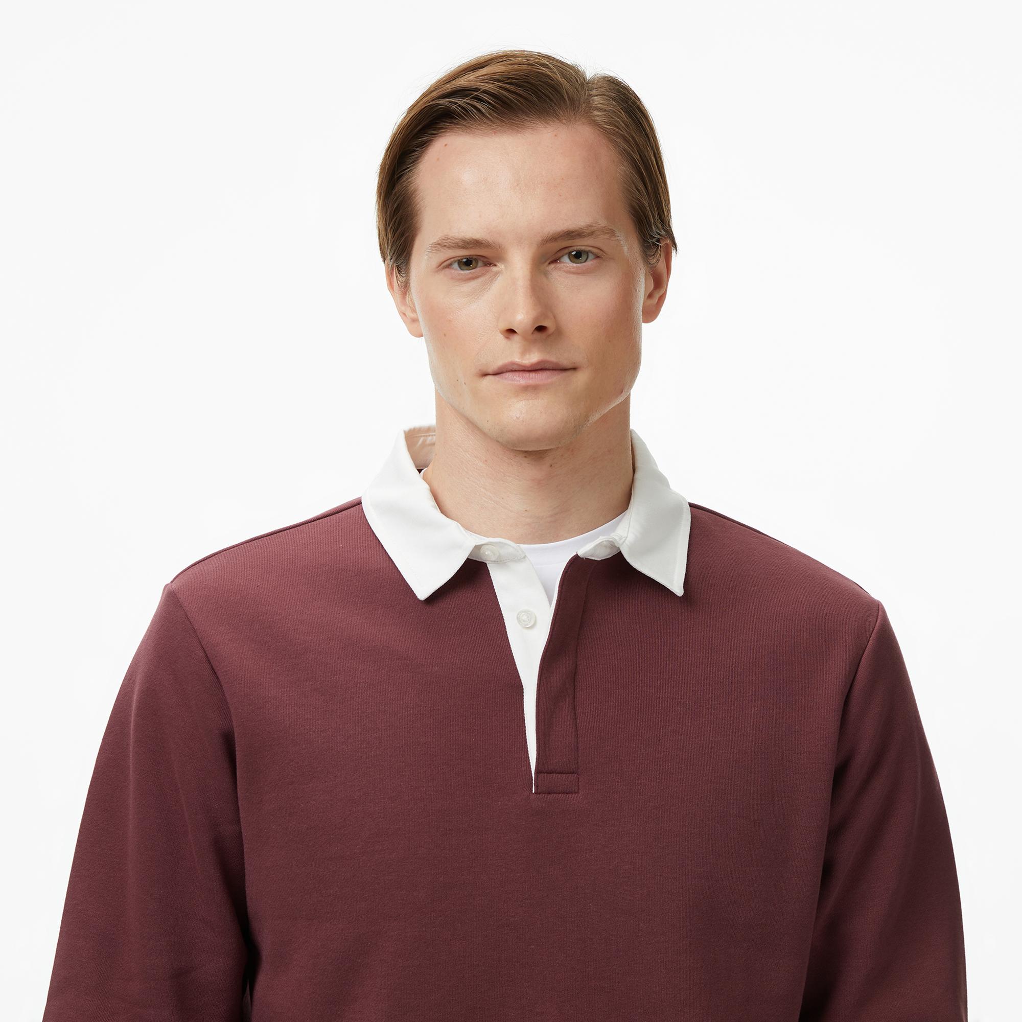 Nautica Erkek Bordo Uzun Kollu Polo Yaka T-Shirt