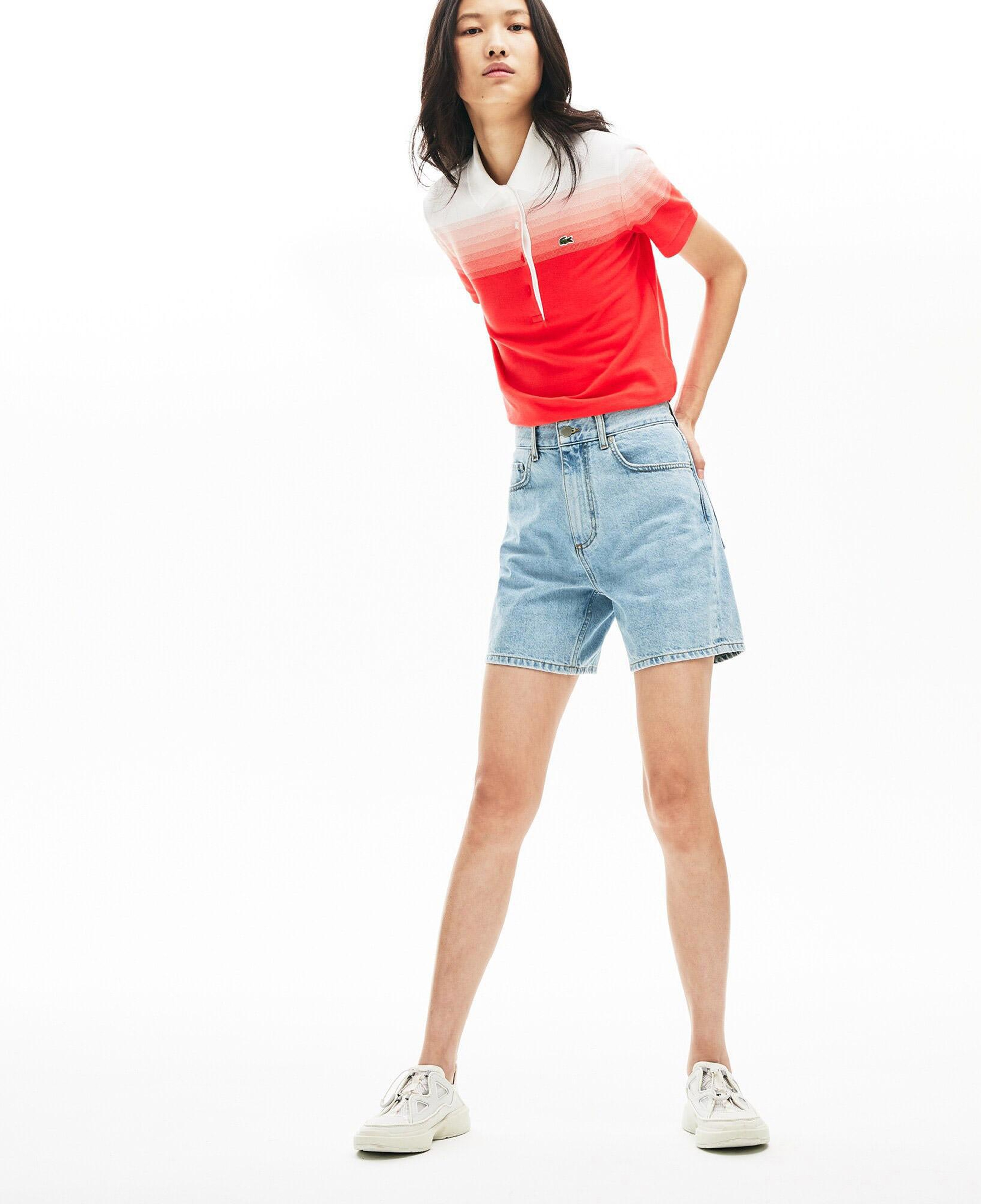 Lacoste Kadın Regular Fit Mavi Denim Bermuda