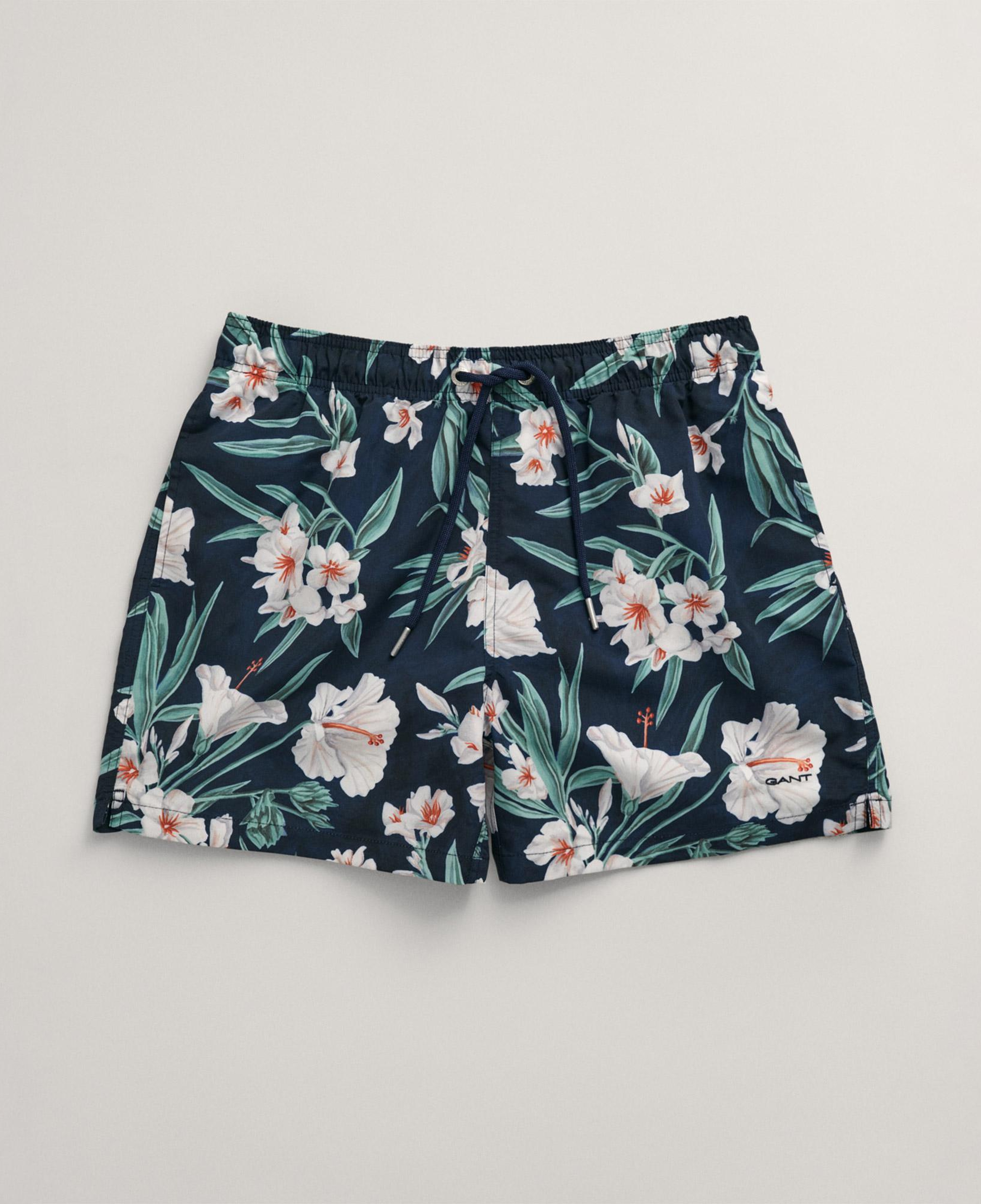 GANT Erkek Lacivert Regular Fit Desenli Deniz Şortu