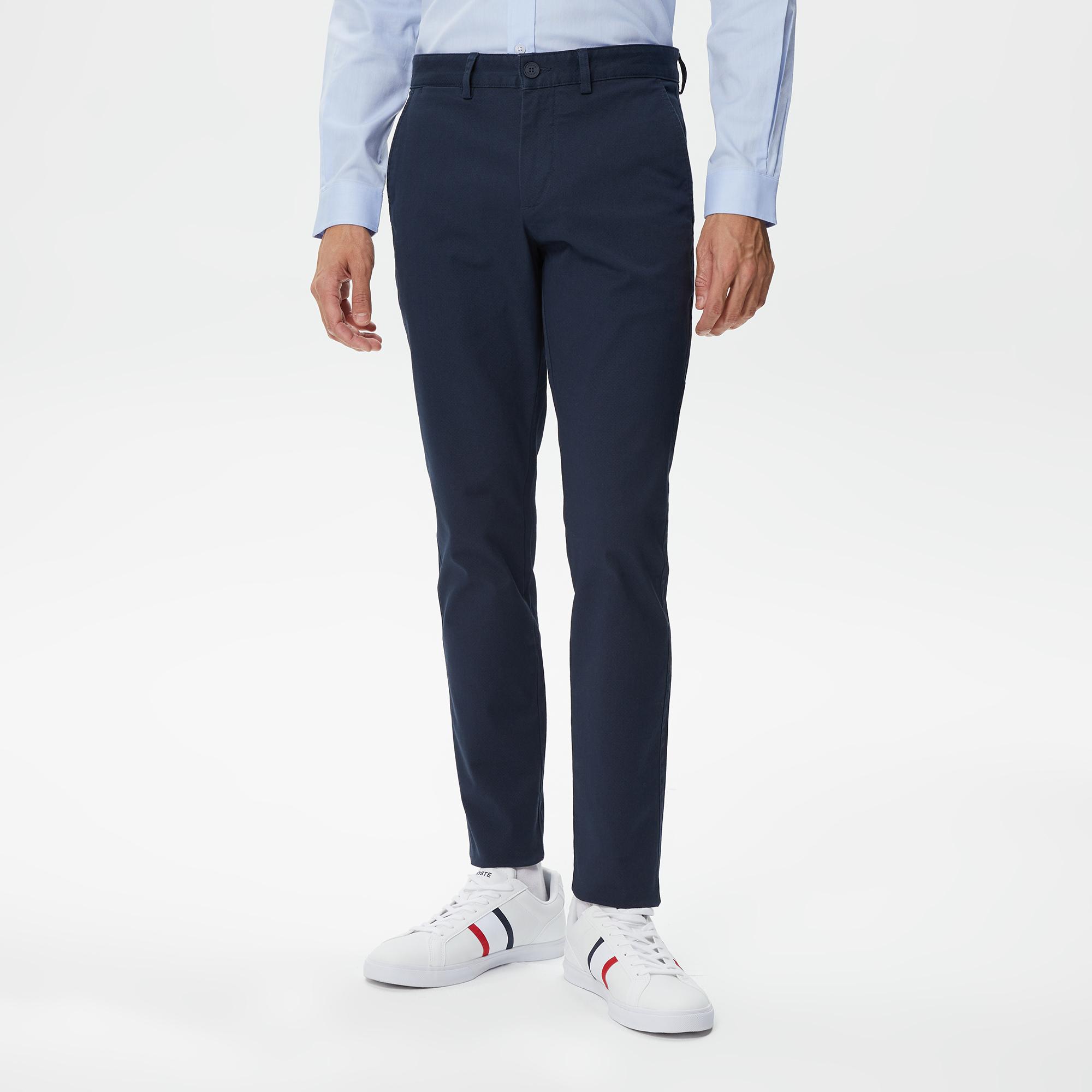 Erkek Slim Fit Baskılı Lacivert Pantolon