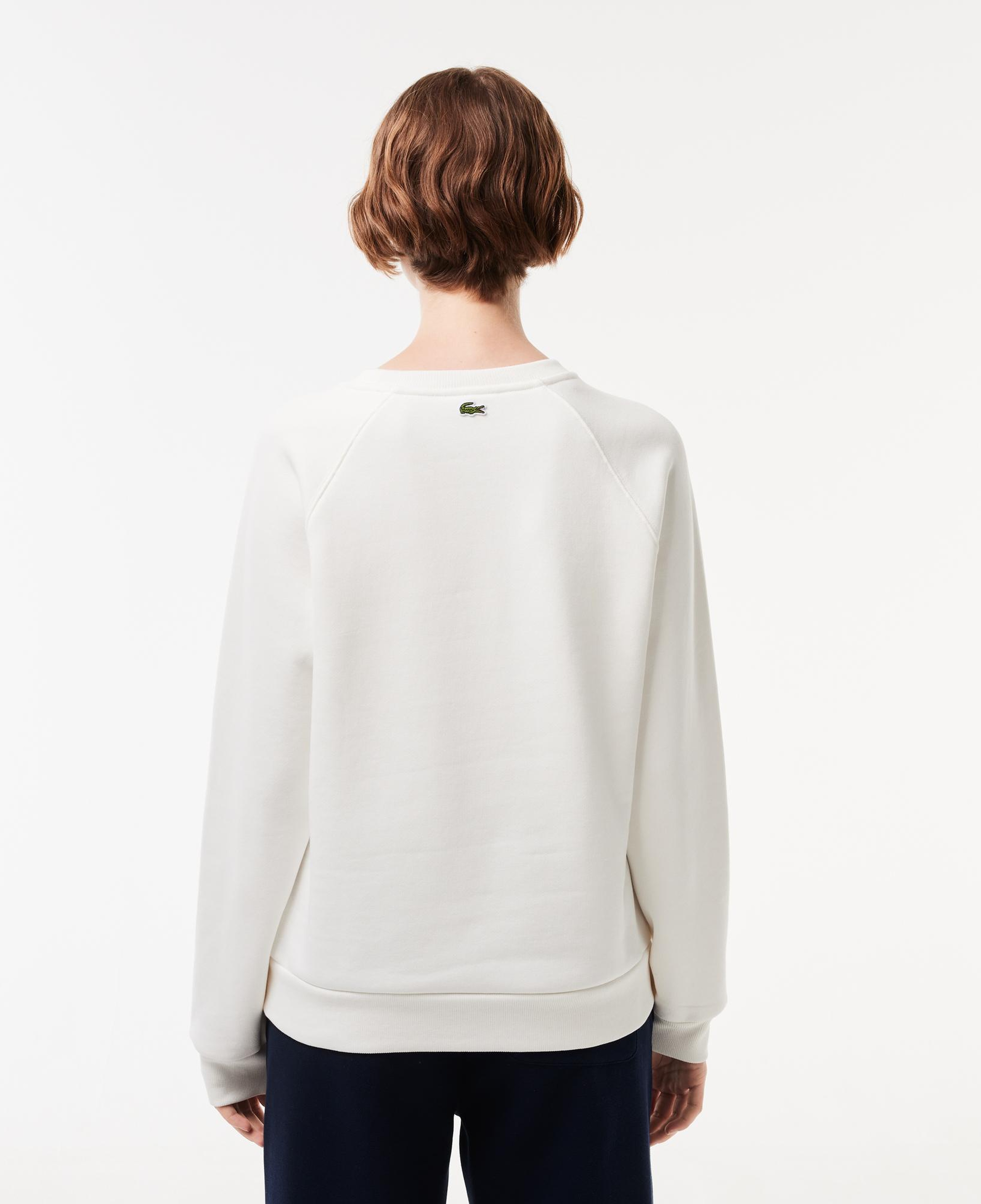 Kadın Bisiklet Yaka Baskılı Beyaz Sweatshirt