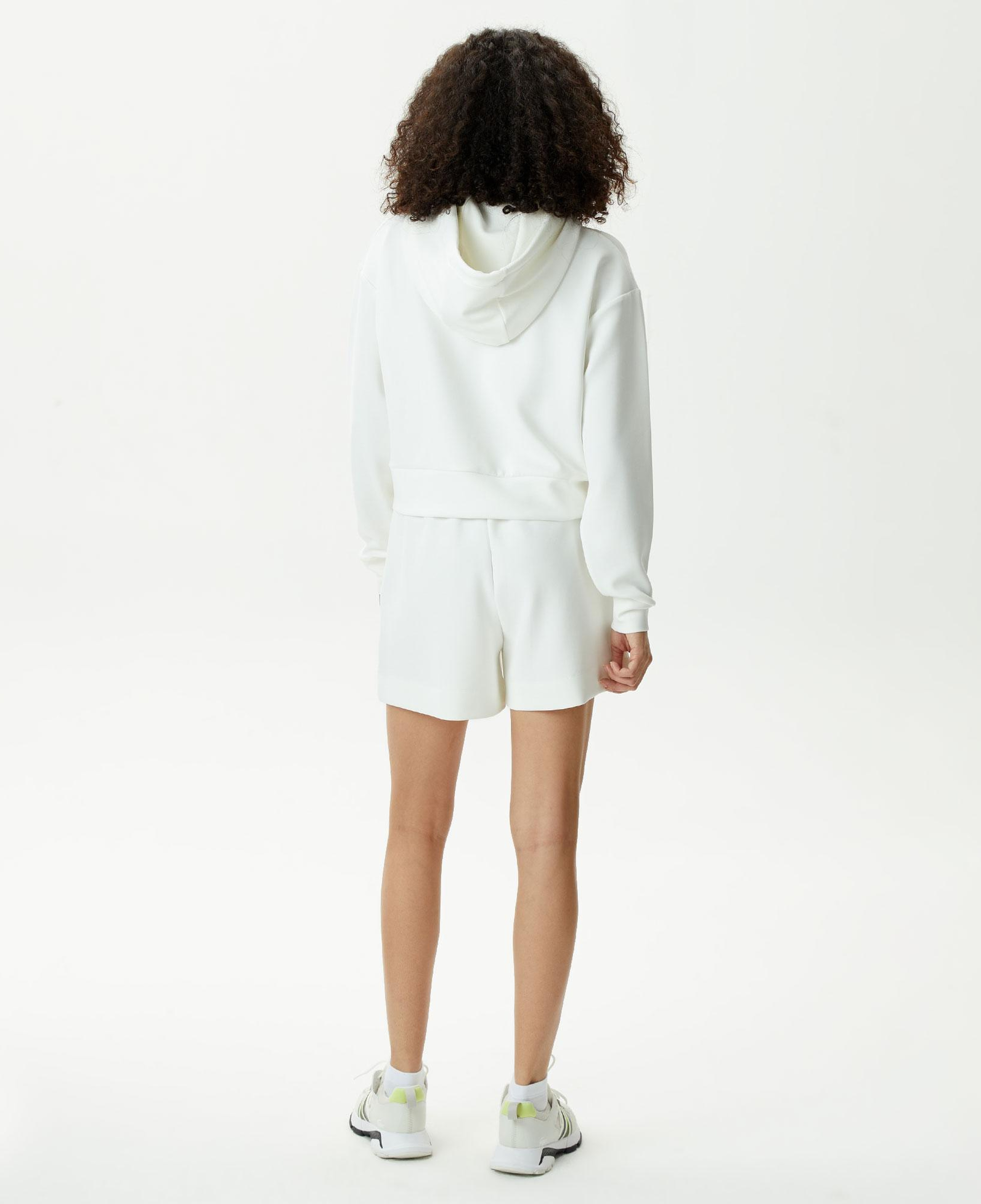 Kadın Relaxed Fit Kapüşonlu Baskılı Beyaz Sweatshirt