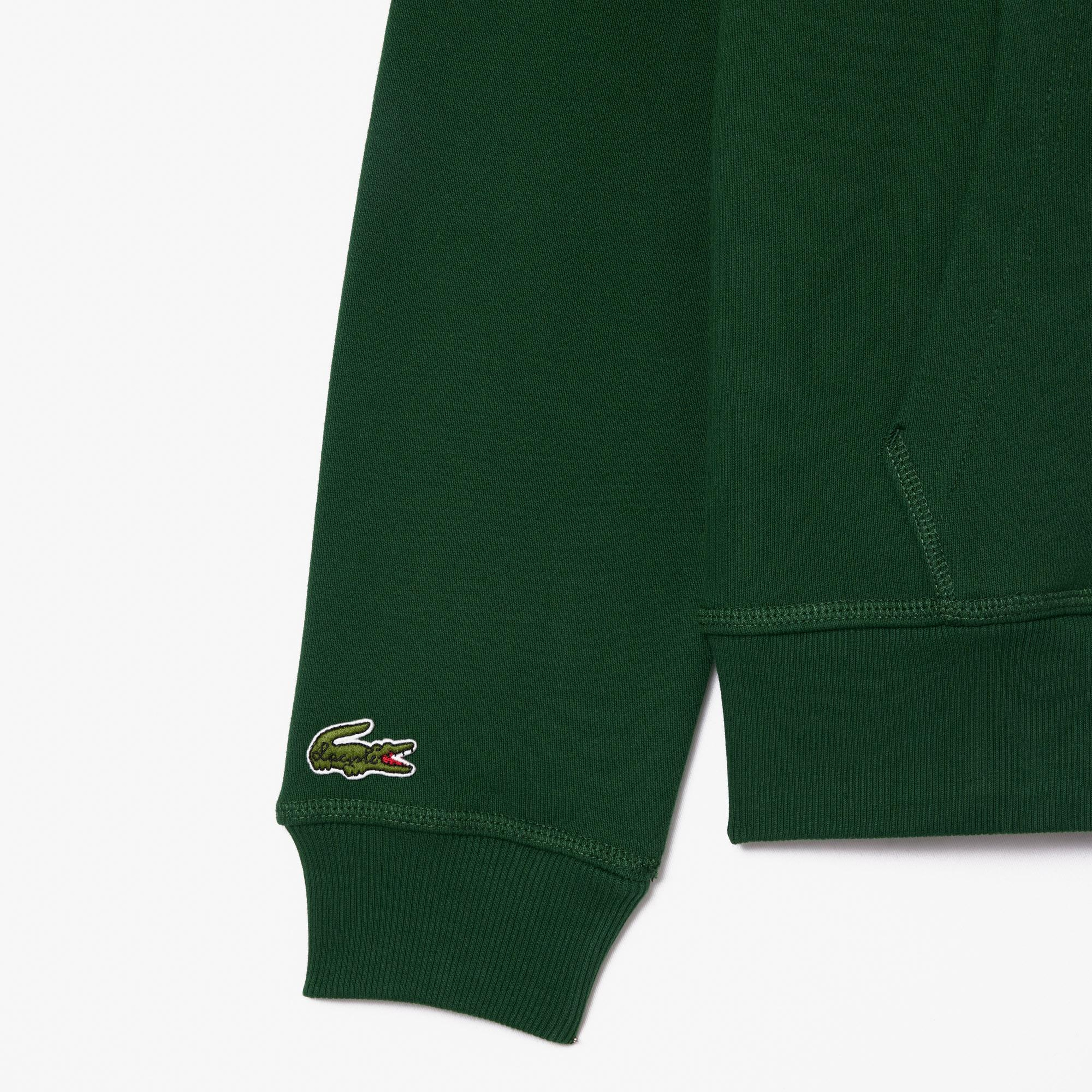Unisex Relaxed Fit Kapüşonlu Baskılı Yeşil Sweatshirt