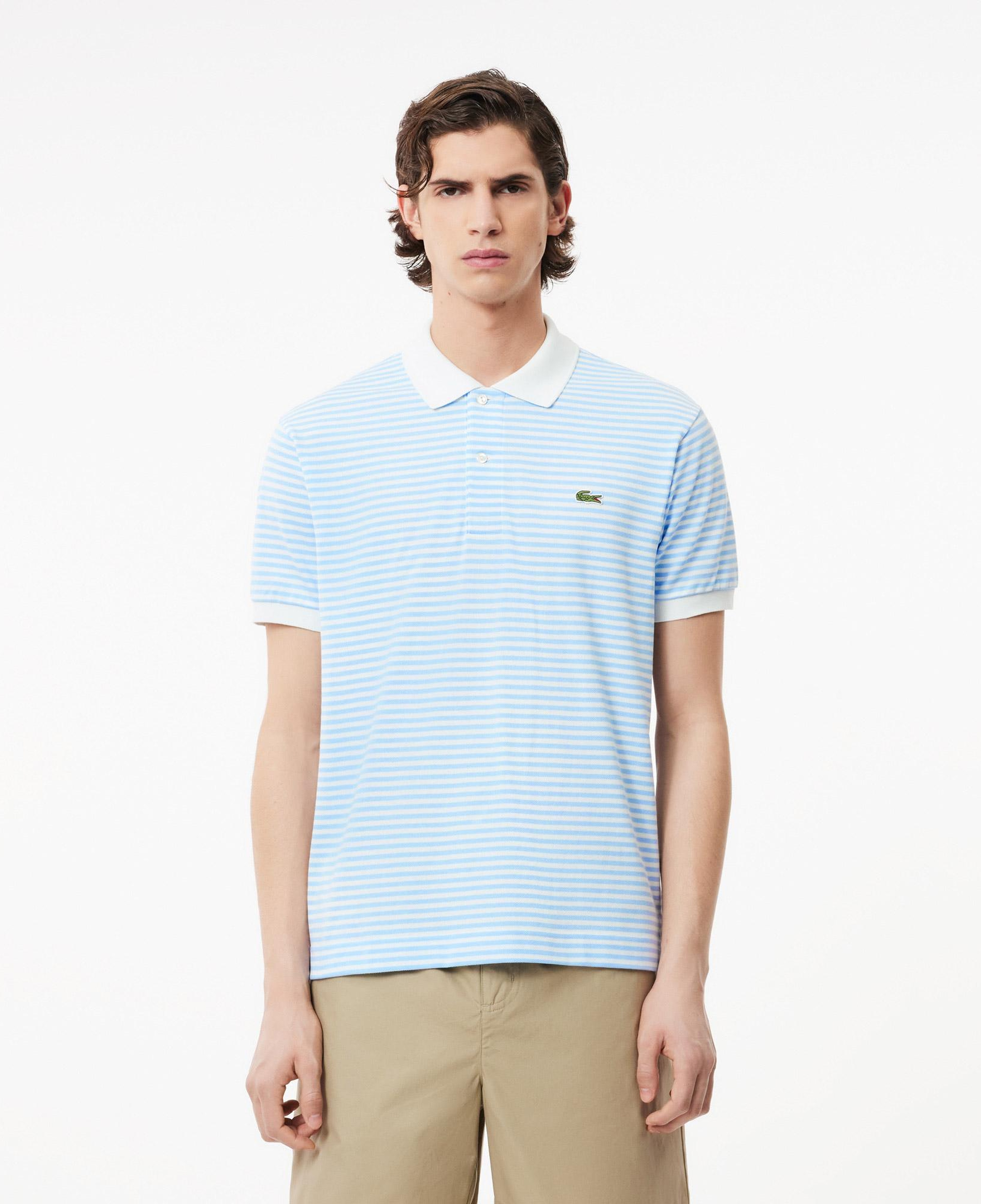L.12.12 Erkek Classic Fit Çizgili Mavi Polo