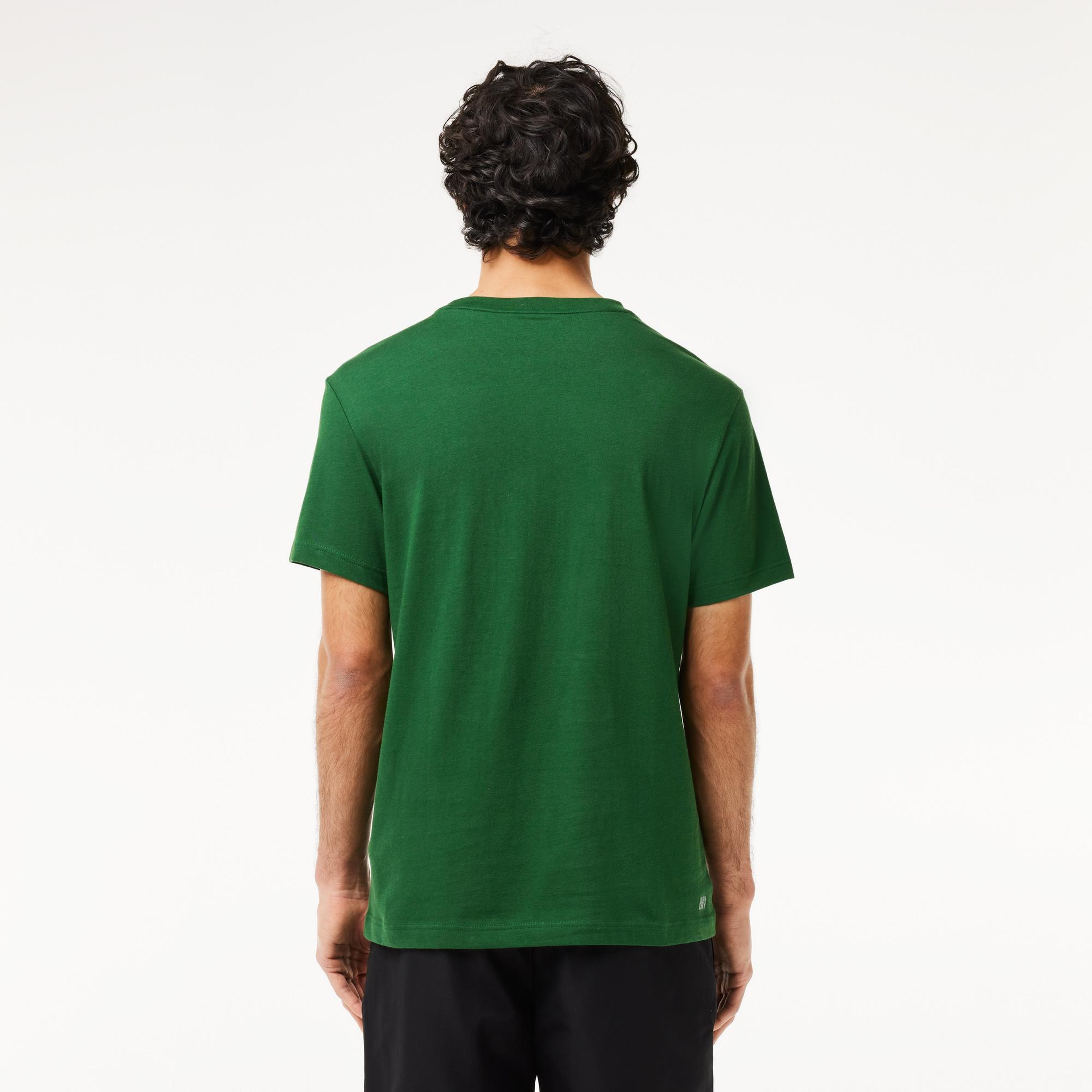 SPORT Erkek Regular Fit Bisiklet Yaka Baskılı Yeşil T-Shirt