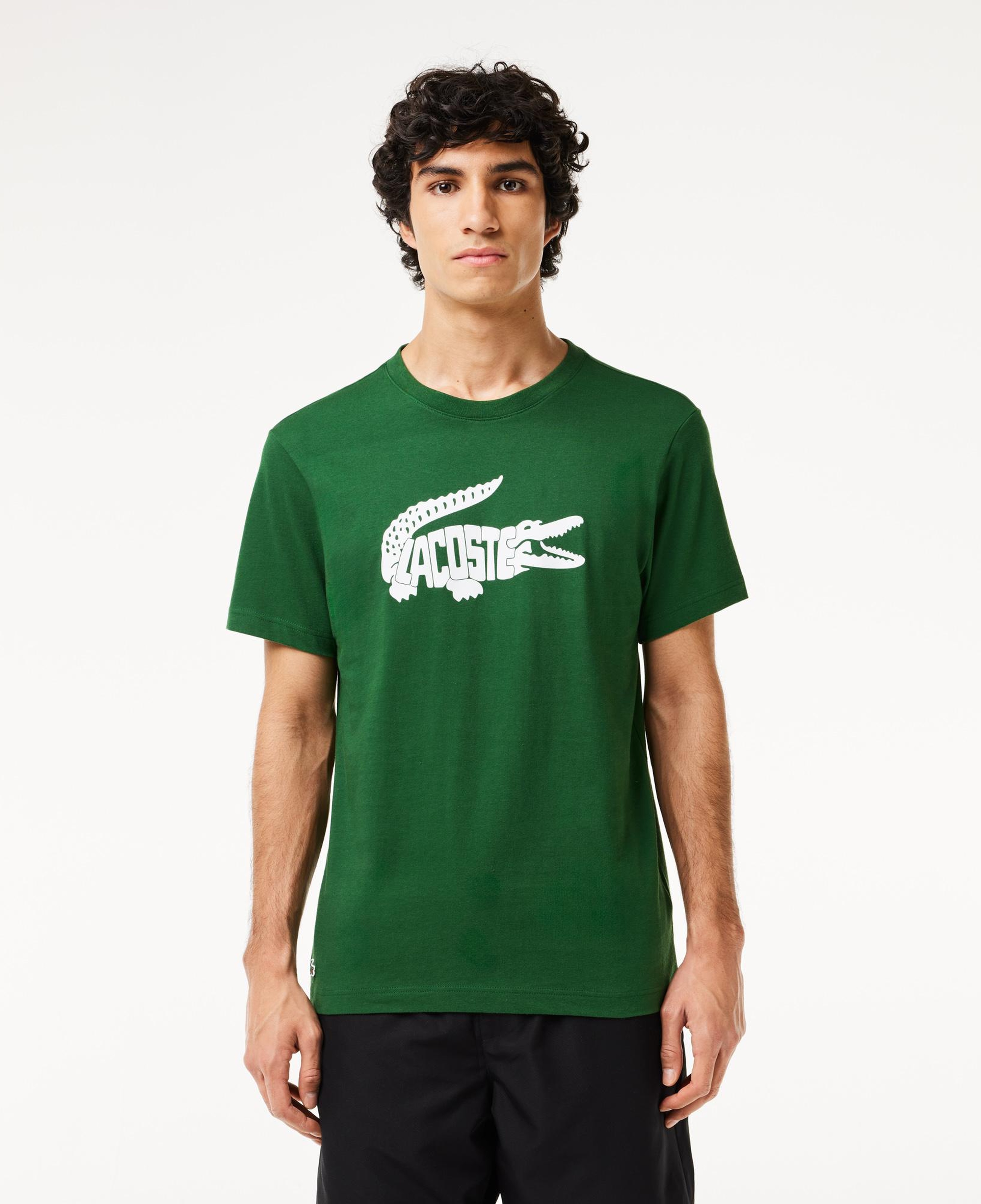 SPORT Erkek Regular Fit Bisiklet Yaka Baskılı Yeşil T-Shirt