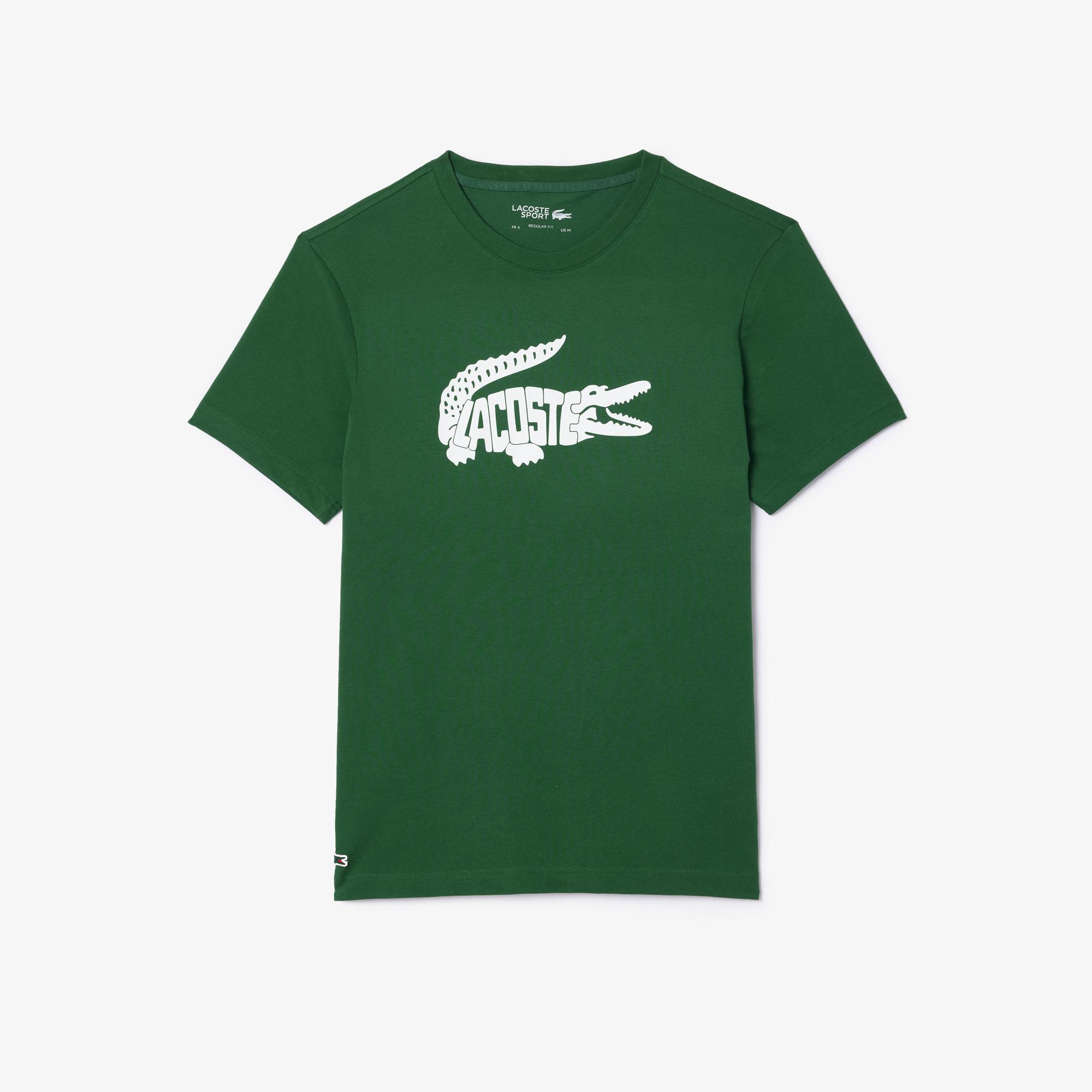 SPORT Erkek Regular Fit Bisiklet Yaka Baskılı Yeşil T-Shirt