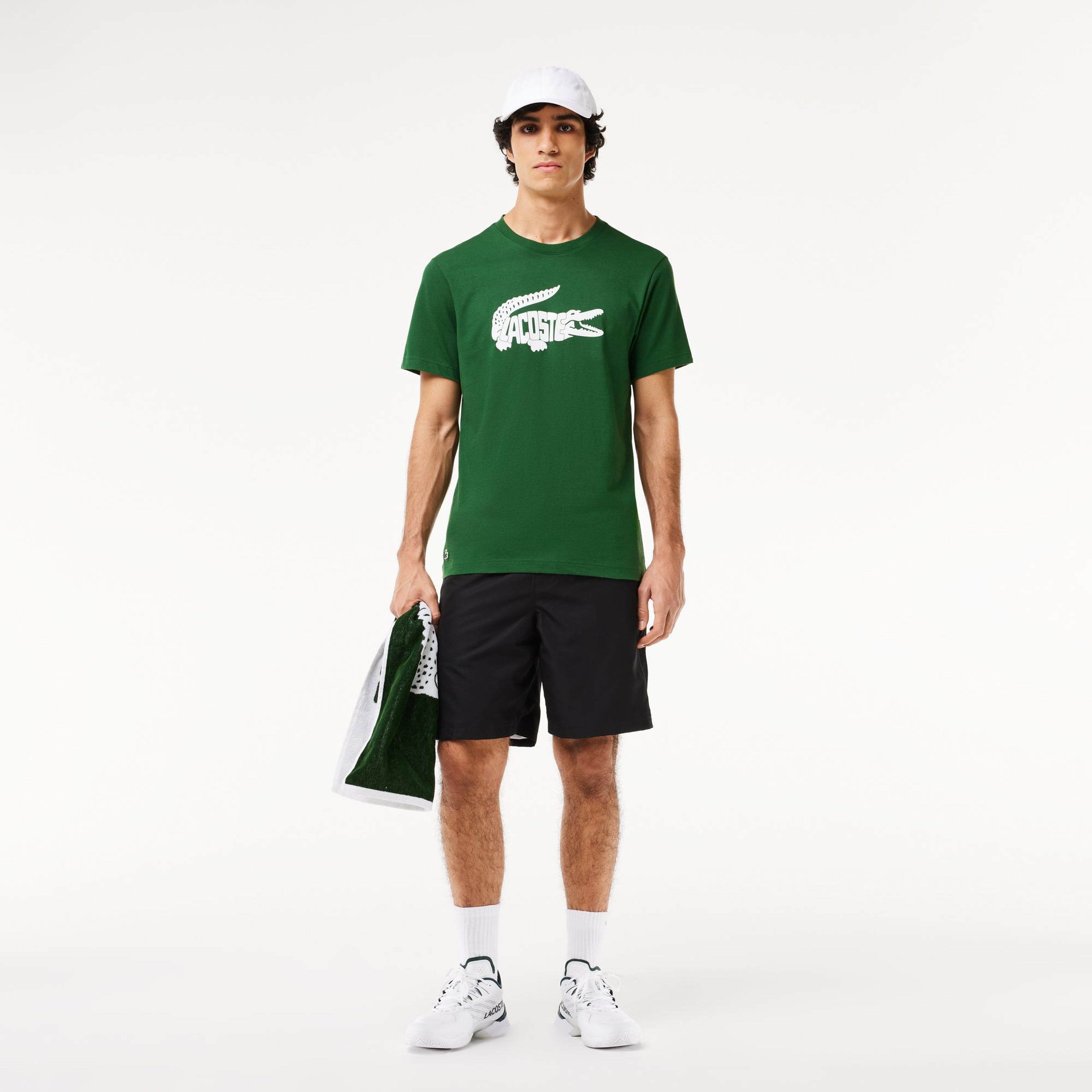 SPORT Erkek Regular Fit Bisiklet Yaka Baskılı Yeşil T-Shirt