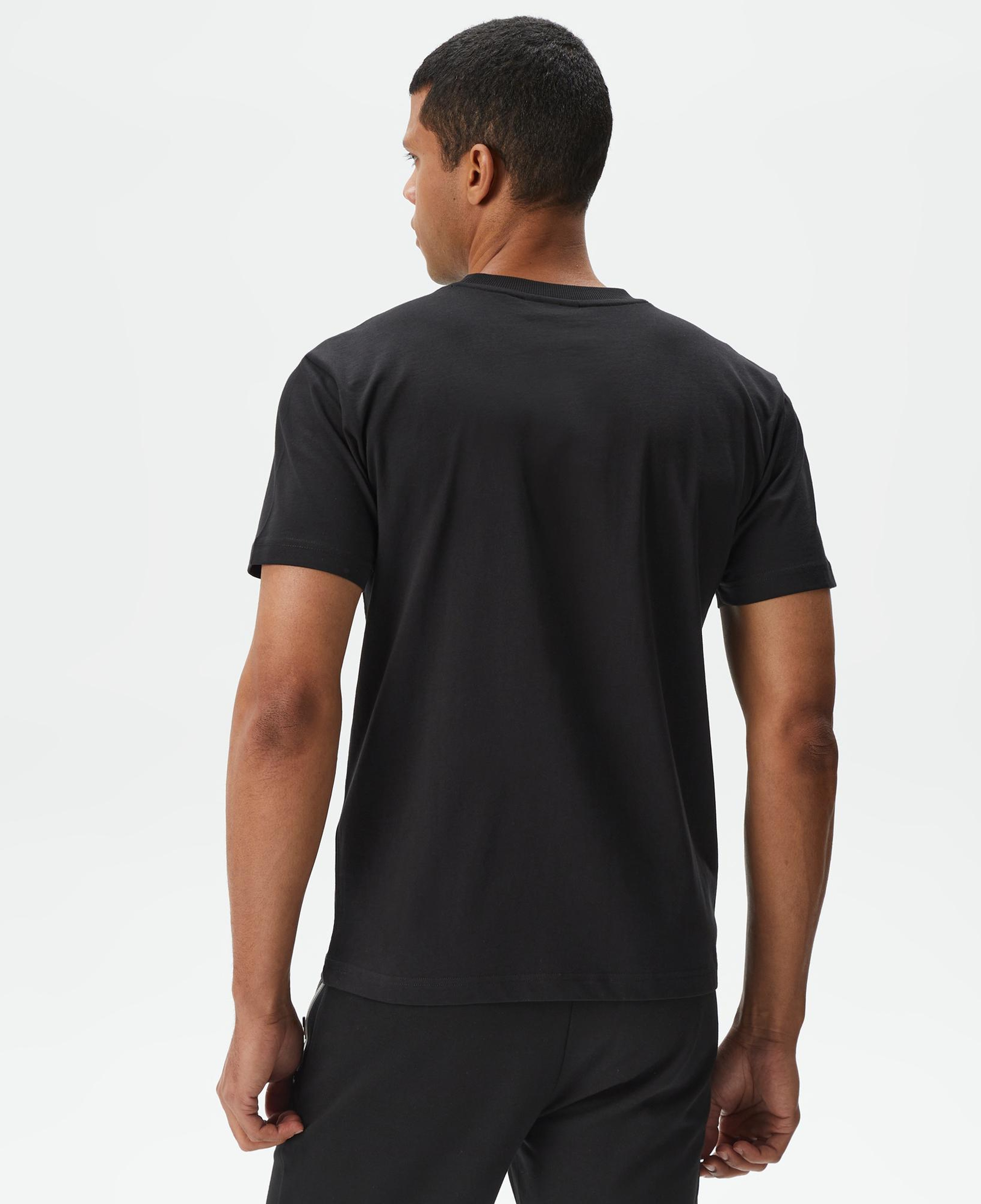 Erkek Relaxed Fit Bisiklet Yaka Baskılı Siyah T-Shirt