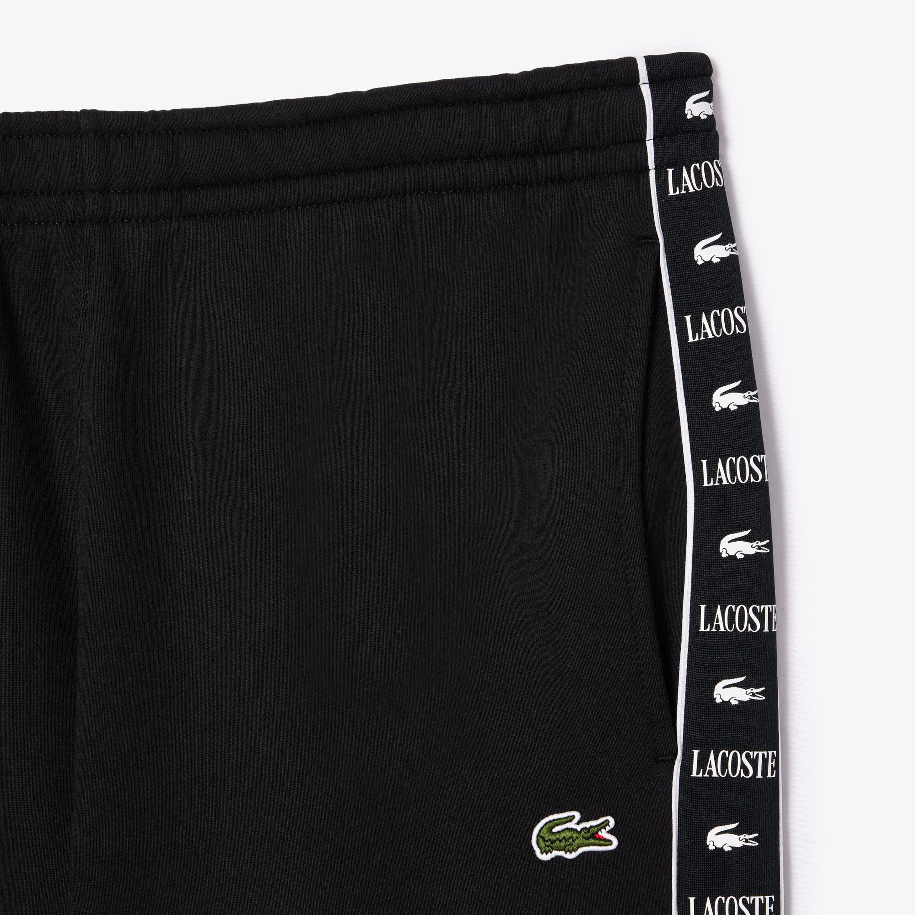 Erkek Tapered Fit Baskılı Siyah Eşofman Altı