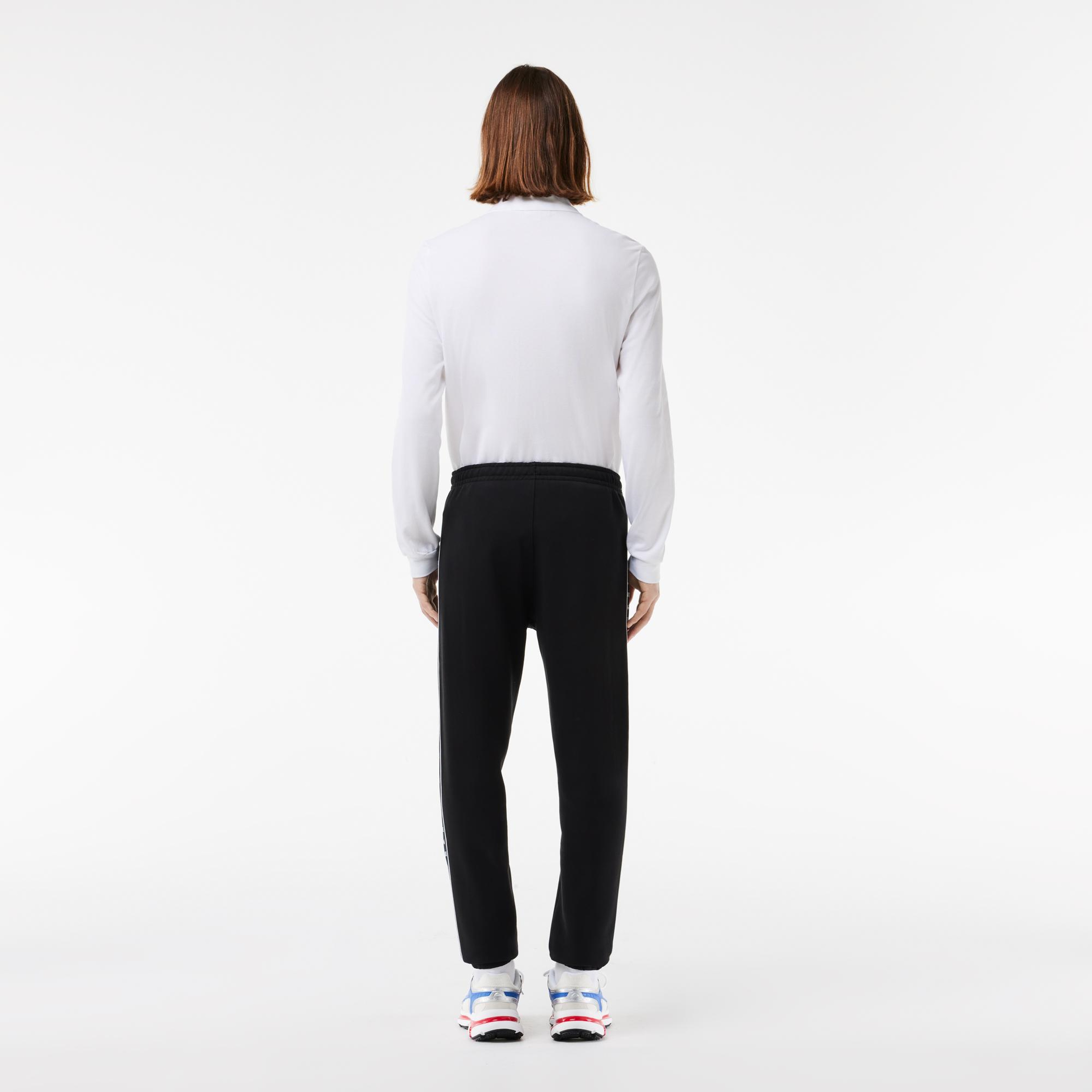 Erkek Tapered Fit Baskılı Siyah Eşofman Altı