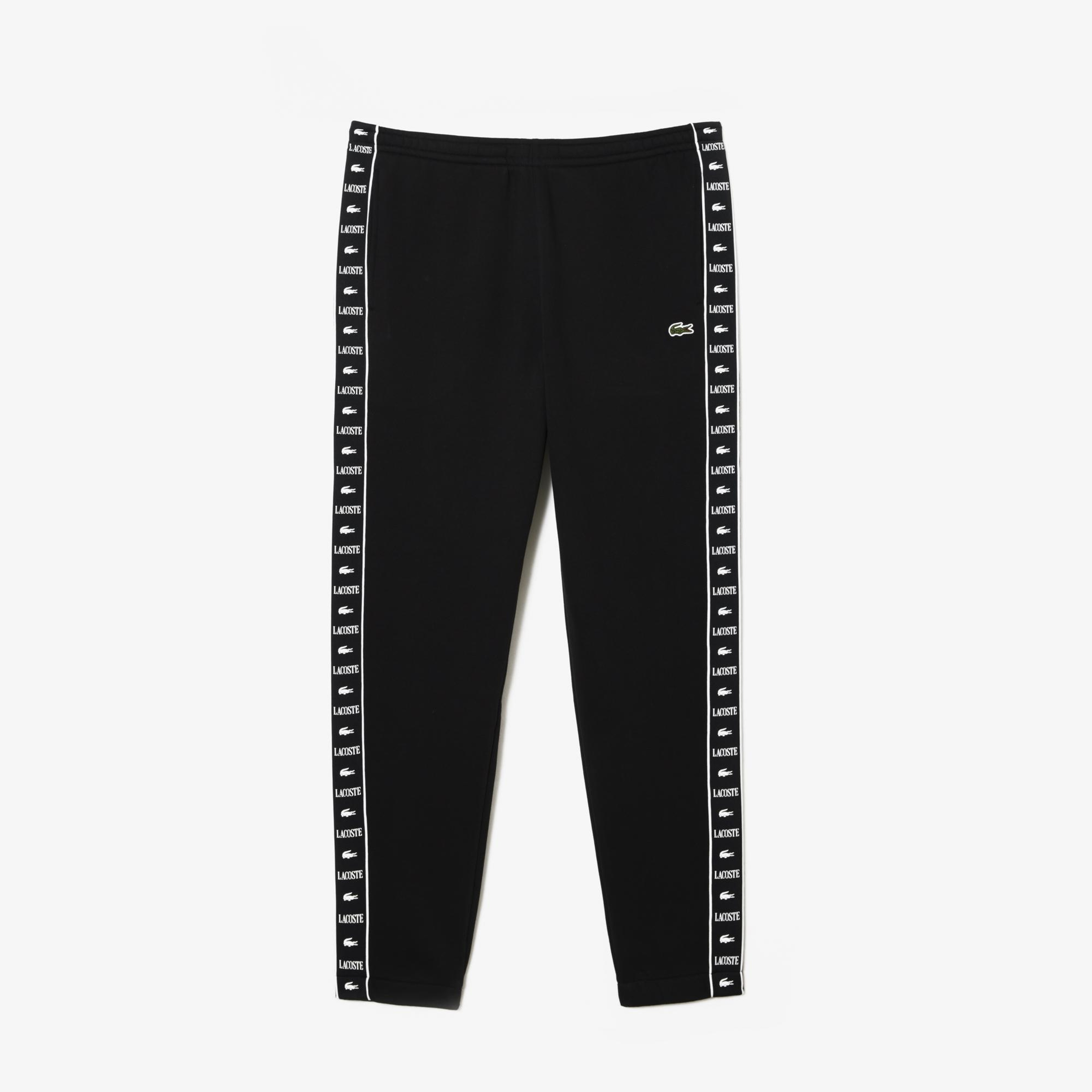 Erkek Tapered Fit Baskılı Siyah Eşofman Altı