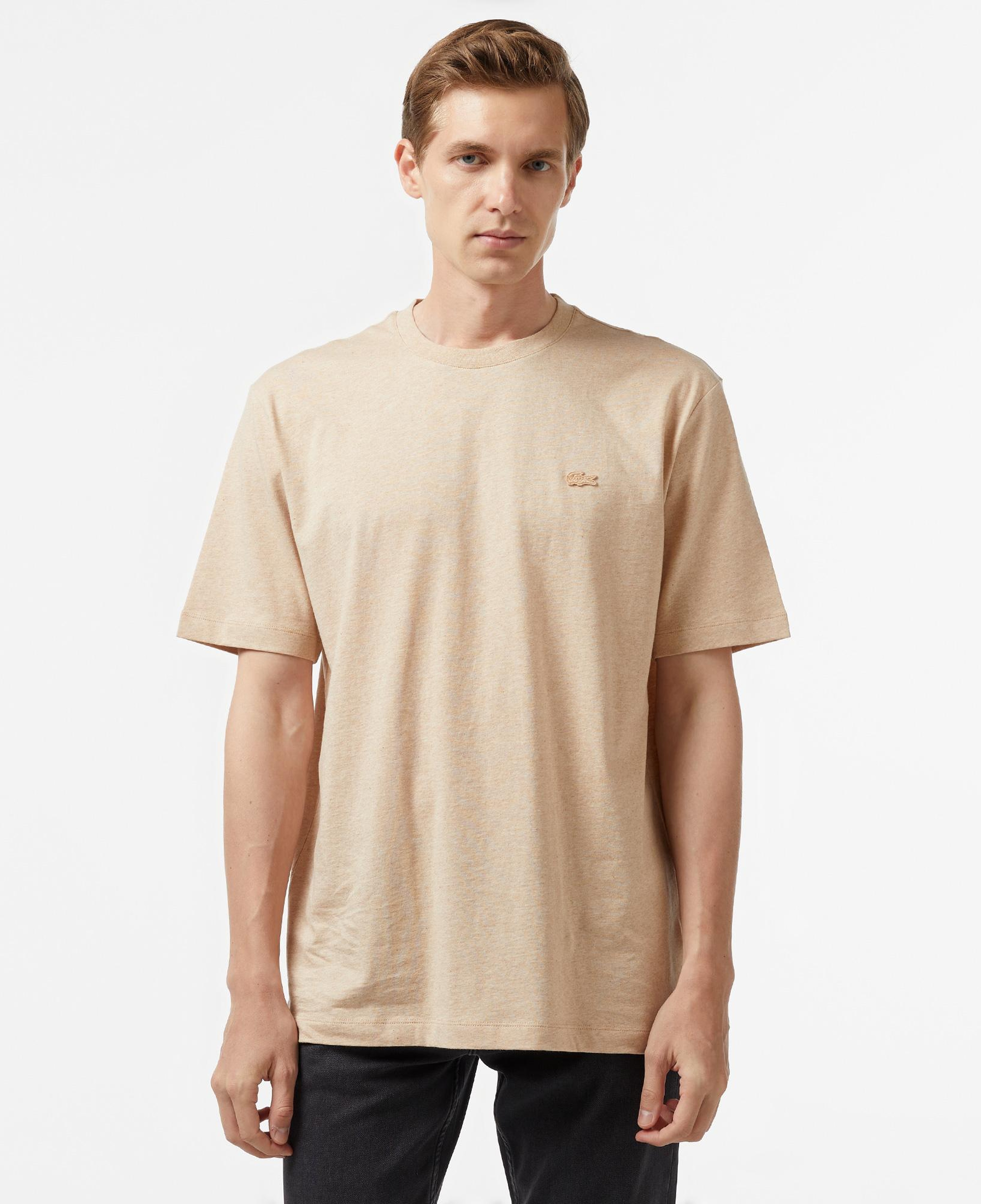 Erkek Loose Fit Bisiklet Yaka Bej T-Shirt